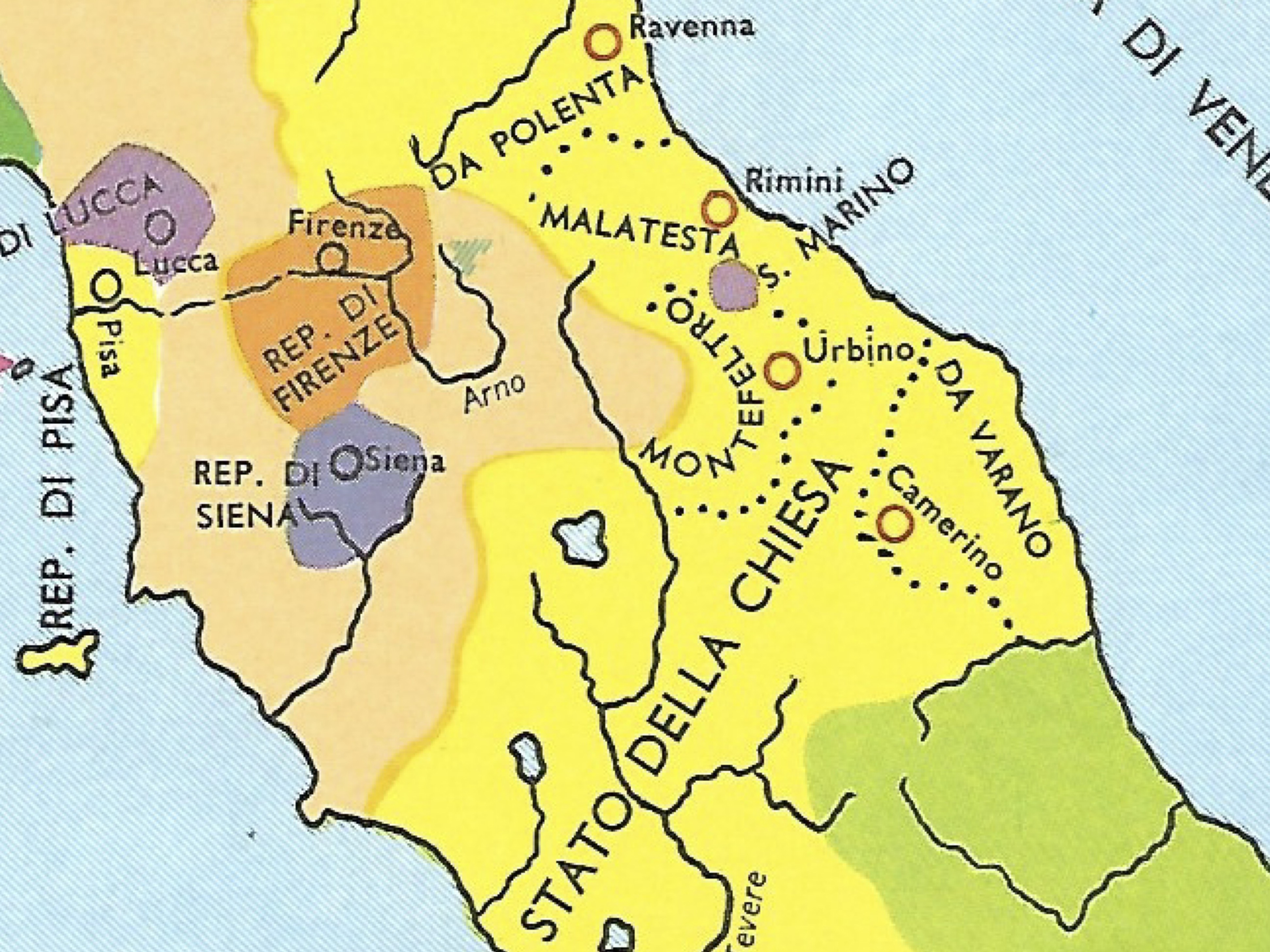 Figure 28: (F1_13_5) Political map of Central Italy c. 1300