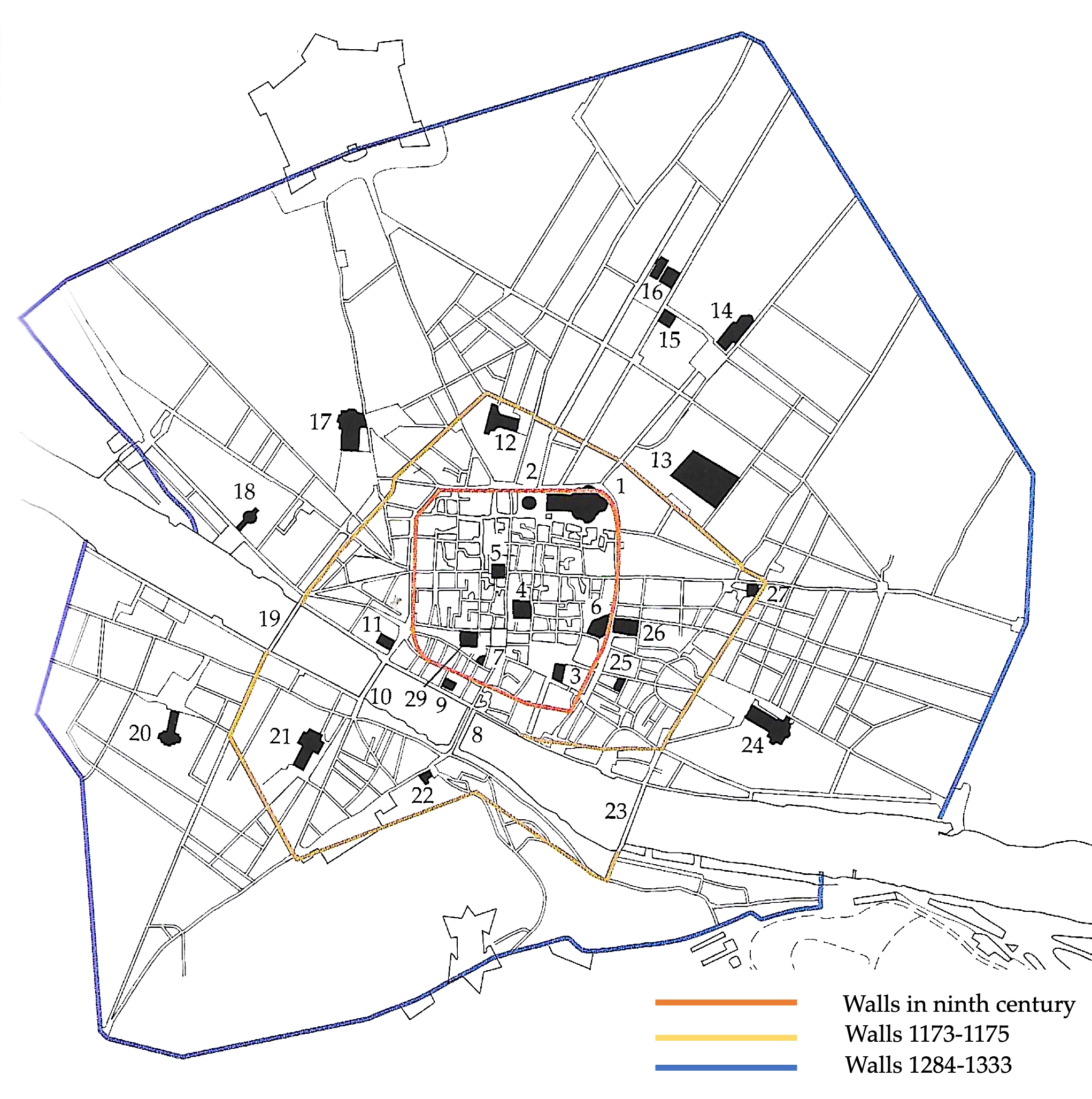 Figure 40: (F1_17) Development of the walls of Florence
