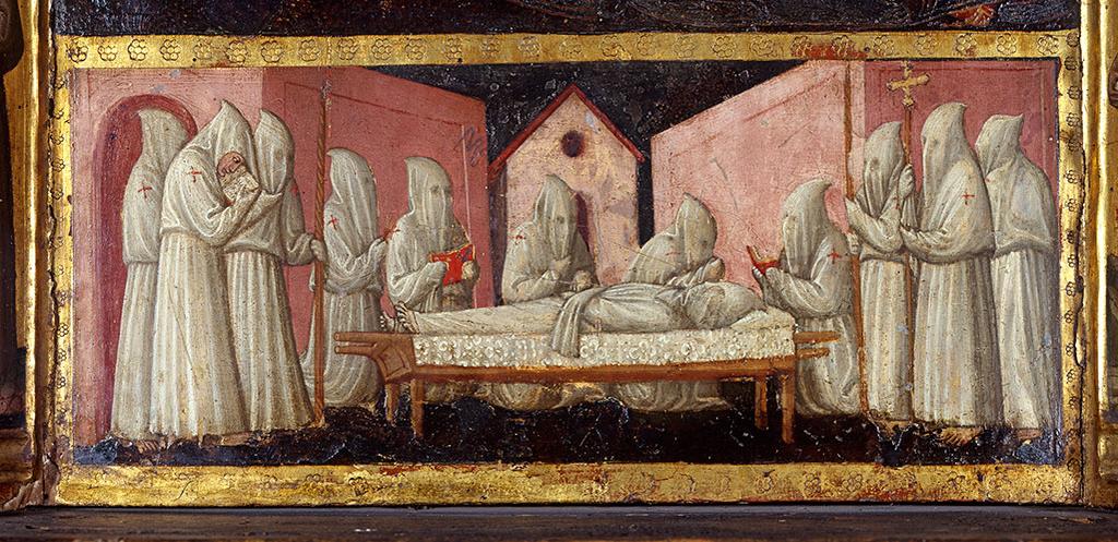 Figure 39: (F1_17b) Paolo Schiavo, Funeral in a Flagellant Community, from the Virgin of Humility, Fitzwilliam Museum