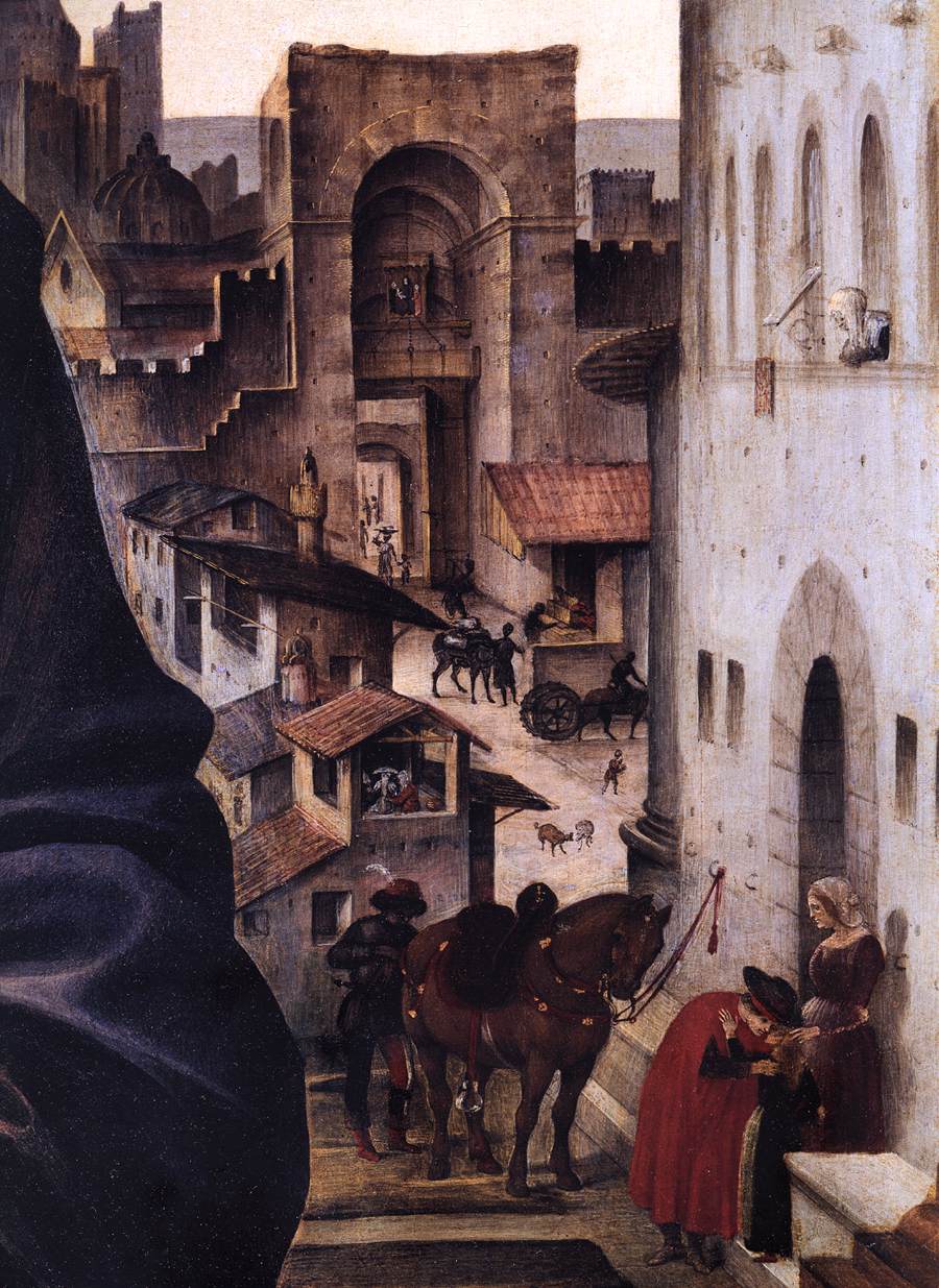 Figure 10: (F1_3) Filippo Lippi, Detail of medieval quarter from the Pala Nerli, c. 1494, Basilica of Santo Spirito