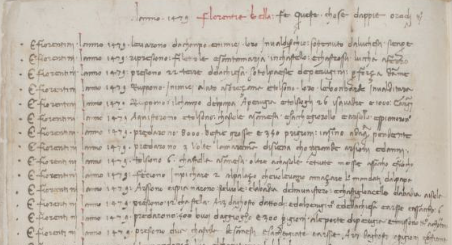 Figure 49: (F1_39) Benedetto Dei, Florentie Bella, from Memorie storiche e autobiografiche, Firenze, BNCF, Fondo Nazionale II.II.333