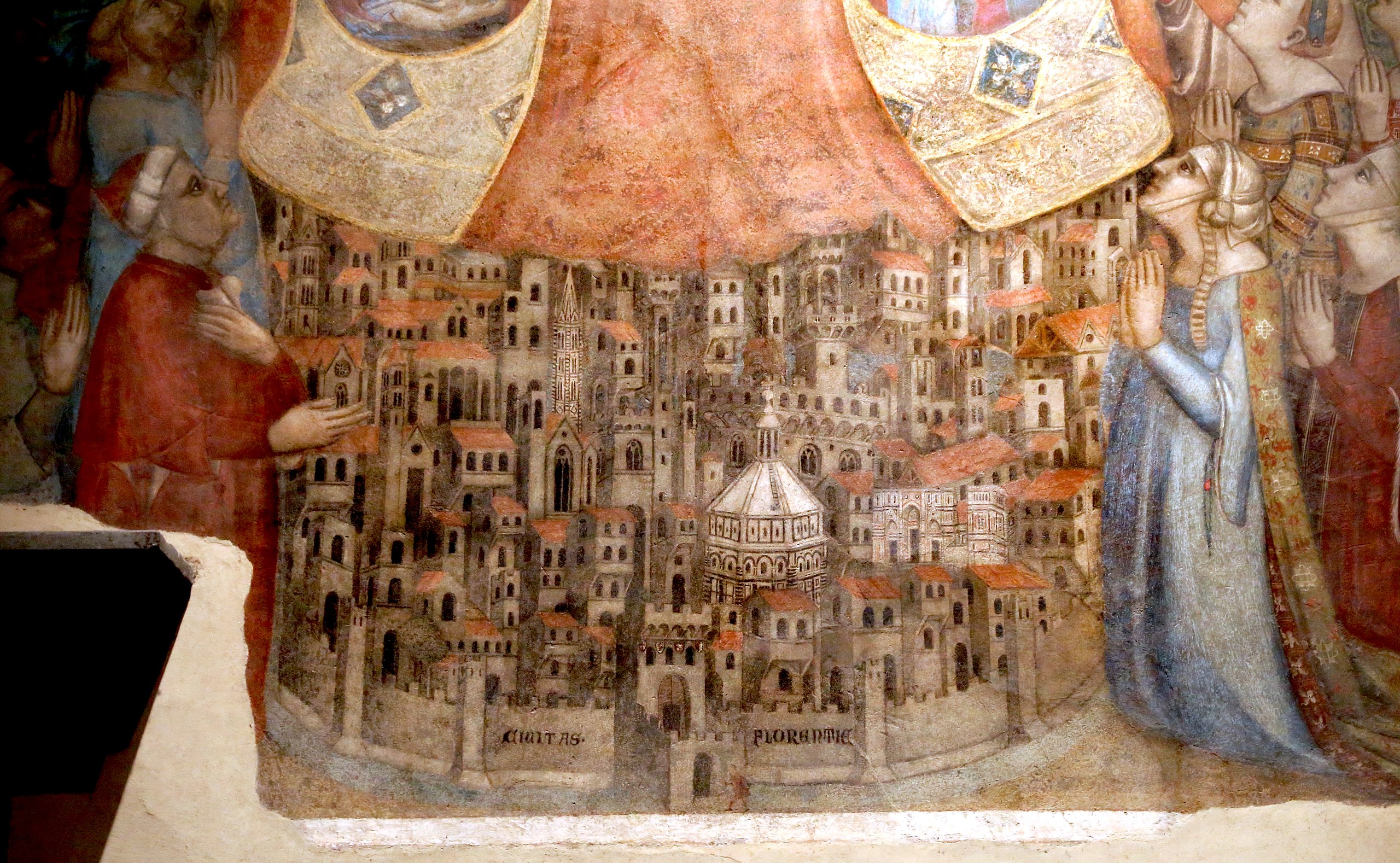 Figure 11: (F1_4_5) Bernardo Daddi, Detail of Florence in Madonna of Mercy, 1342, Loggia del Bigallo