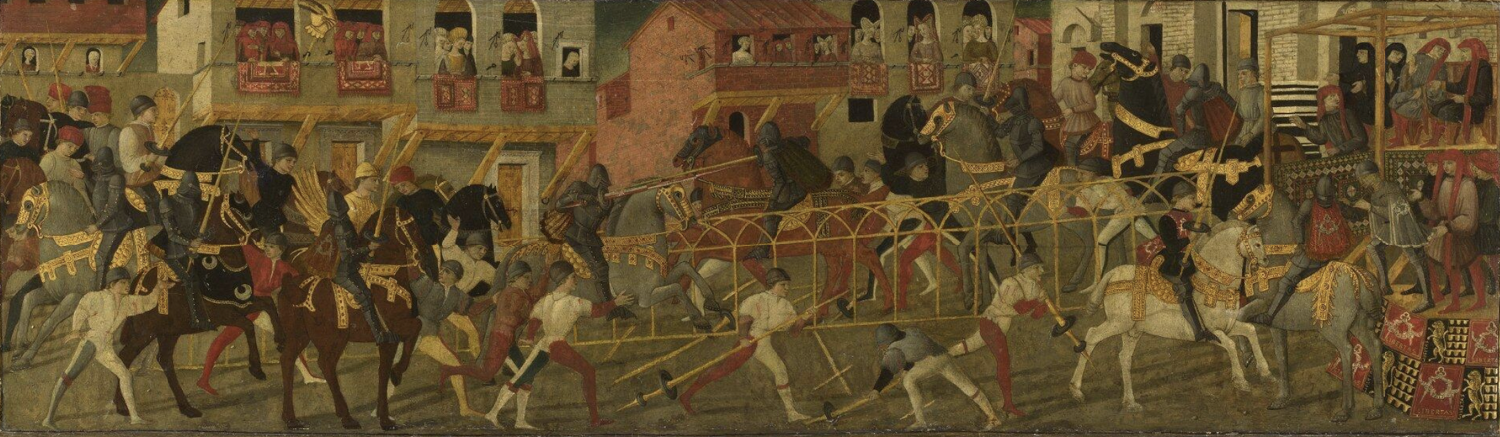 Figure 18: (F1_8) Anonymous Florentine, Cassone with a Tournament Scene, National Gallery