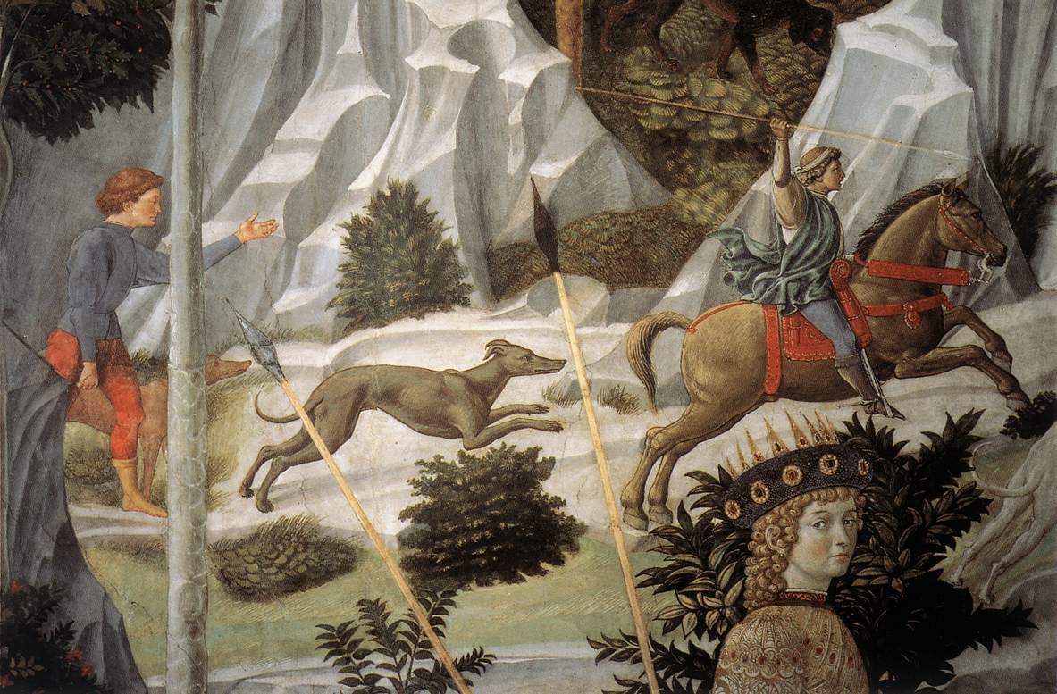 Figure 17: (F1_8a) Benozzo Gozzoli, Detail of a hunting scene, Palazzo Medici
