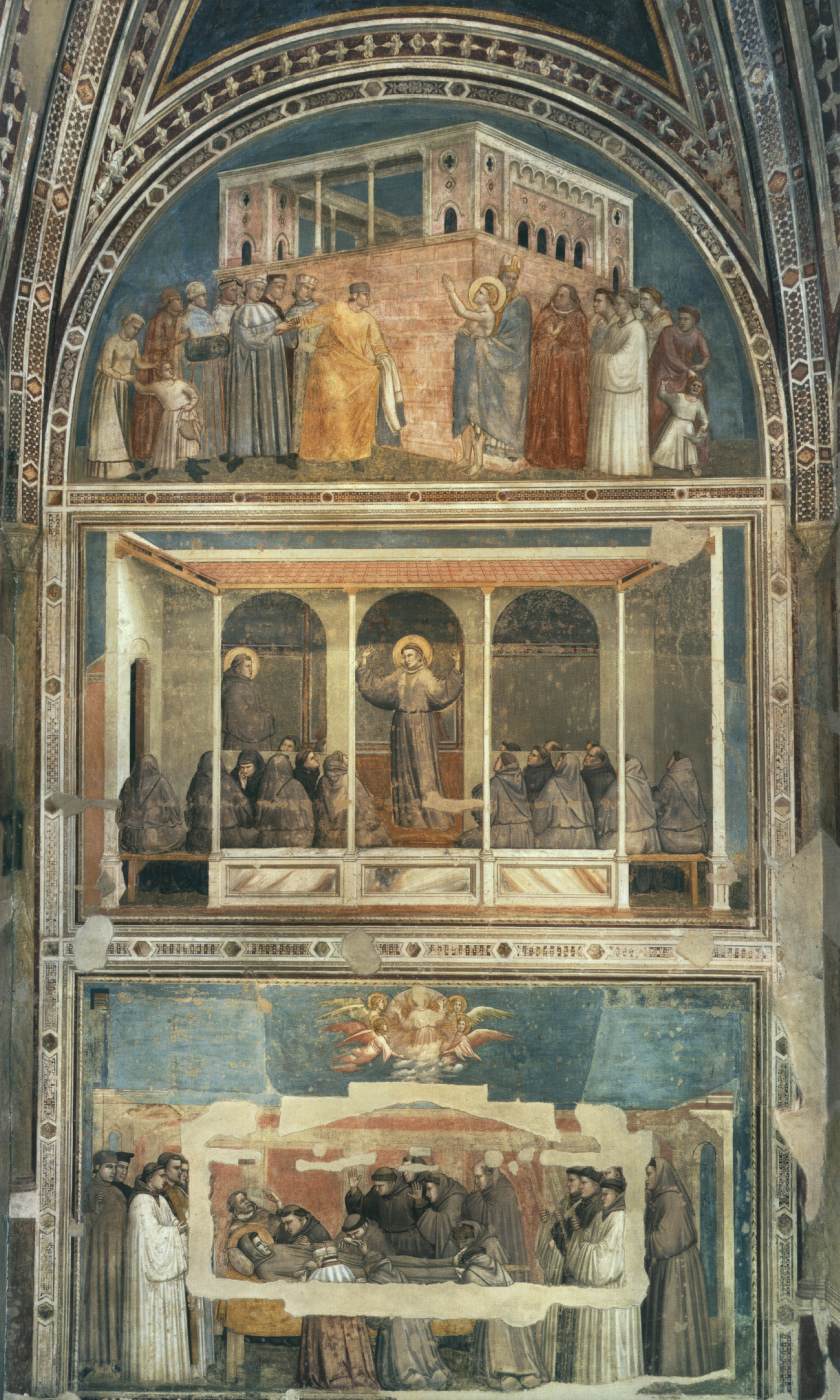 Figure 2: (F2_0) Giotto, Three scenes from Life of Saint Francis, Bardi Chapel, Santa Croce, Florence