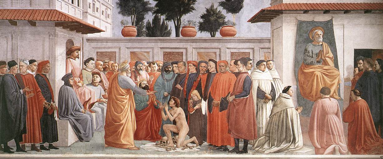 Figure 58: (F3_39) Masaccio, Raising of the Son of Theophilus and Saint Peter Enthroned, Brancacci Chapel