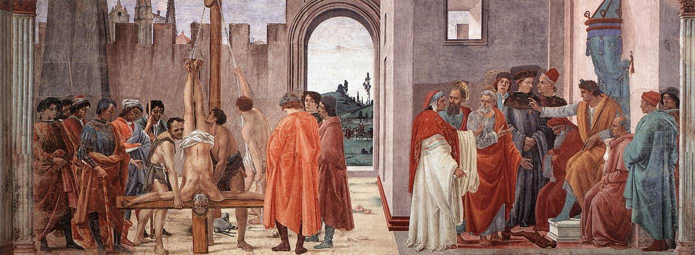 Figure 61: (F3_42) Filippino Lippi, Disputation with Simon Magus and Crucifixion of Peter, Brancacci CHapel