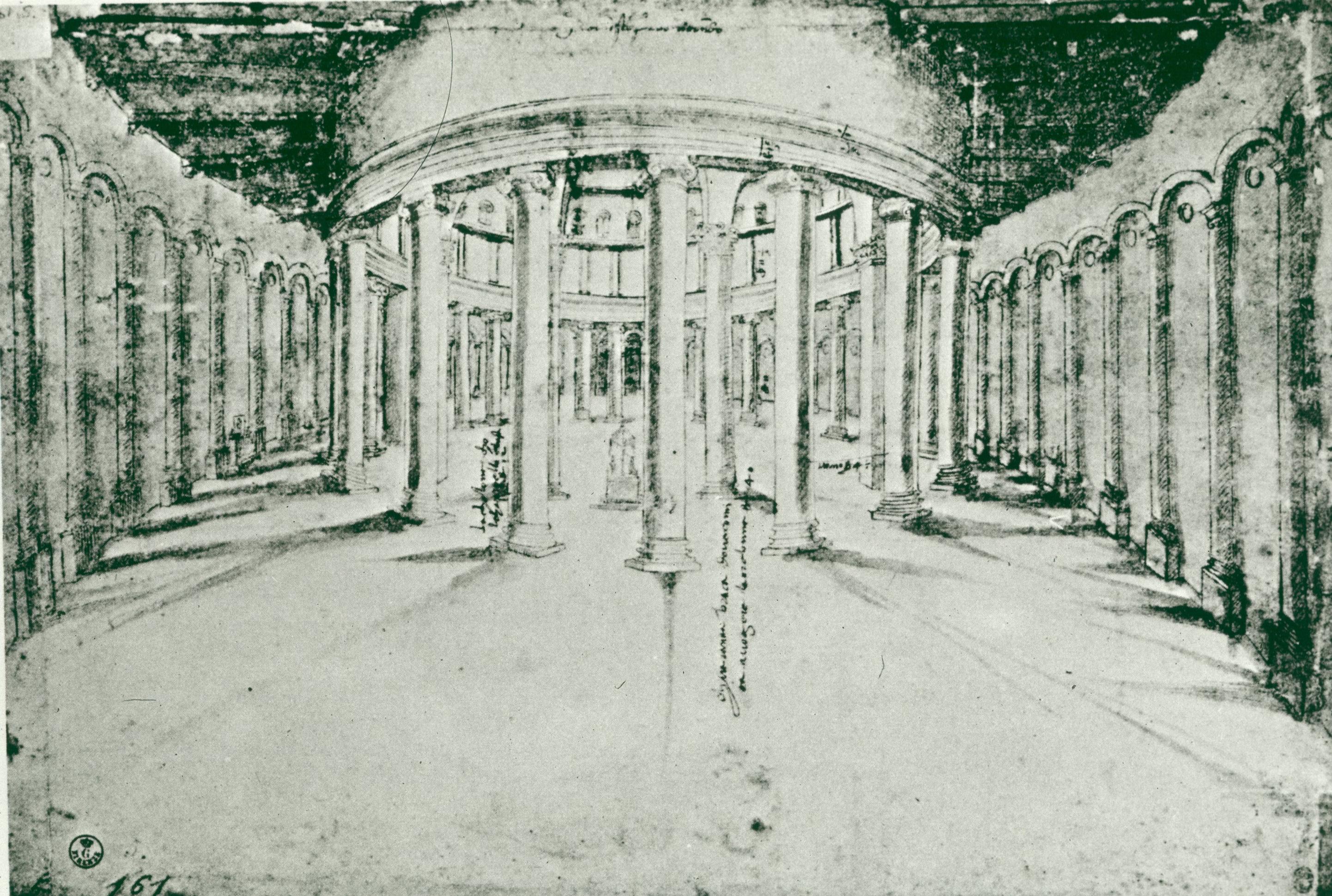 Figure 51: (F4_48) Simone il Cronaca,Drawing of Santo Stefano Rotondo, Uffizi