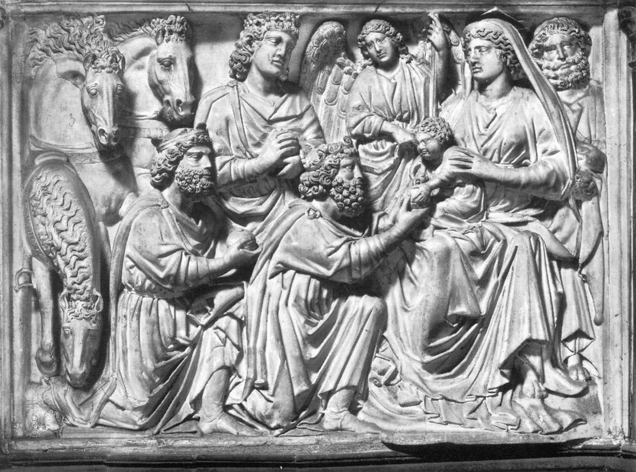 Figure 13: (F5_9a) Nicola Pisano, Panel of the Adoration from Pisa pulpit