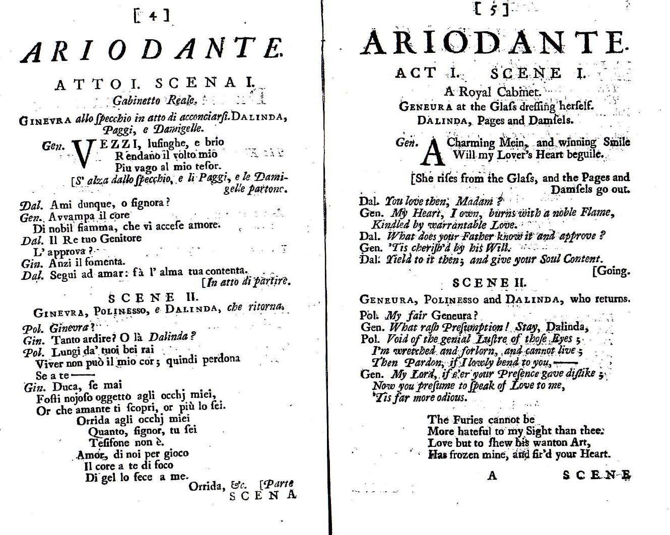 Figure 2: (O_Ar_2) Facing text edition of Ariodante