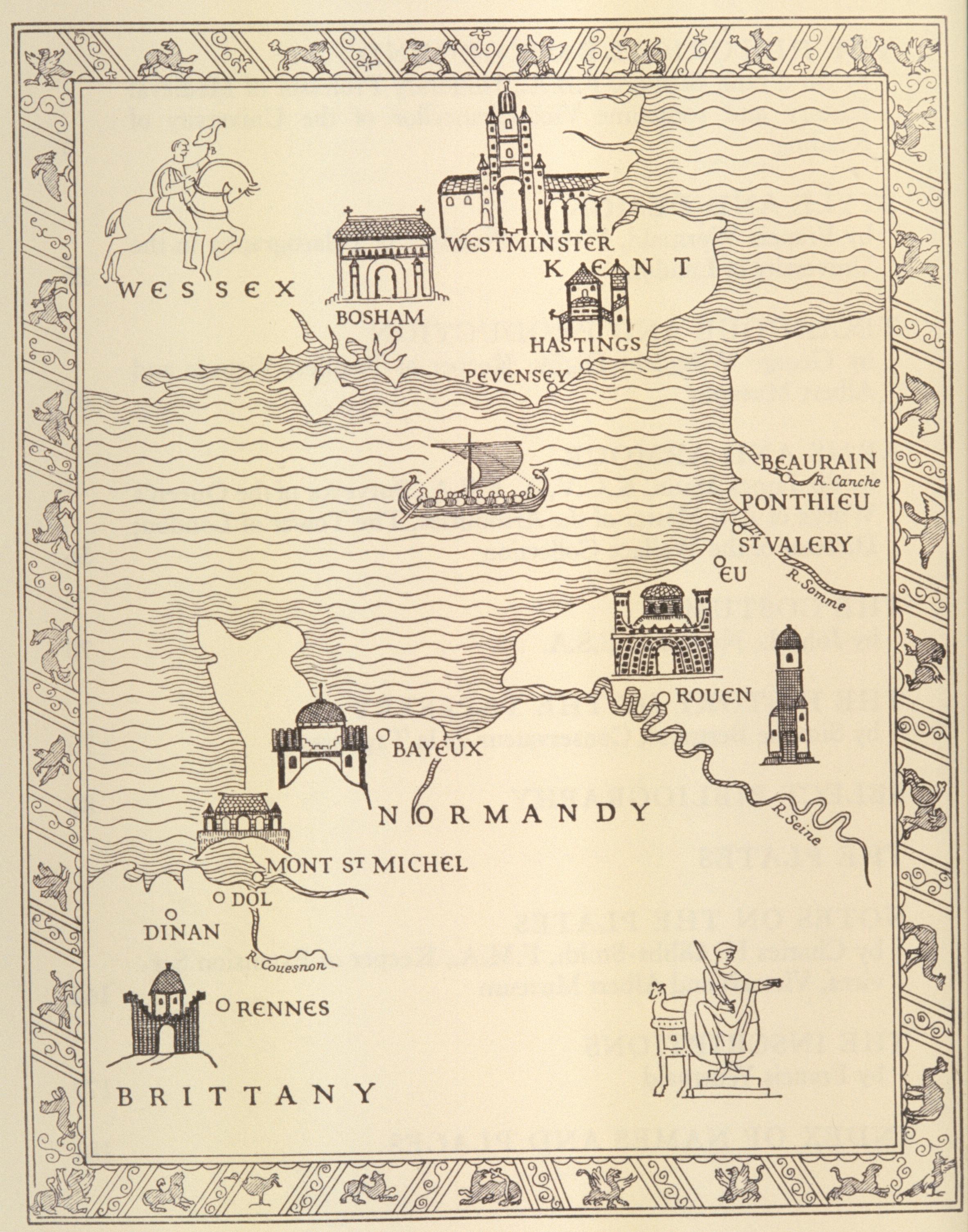 Figure 30: (O_B_31) Map of locations in the Bayeux Tapestry