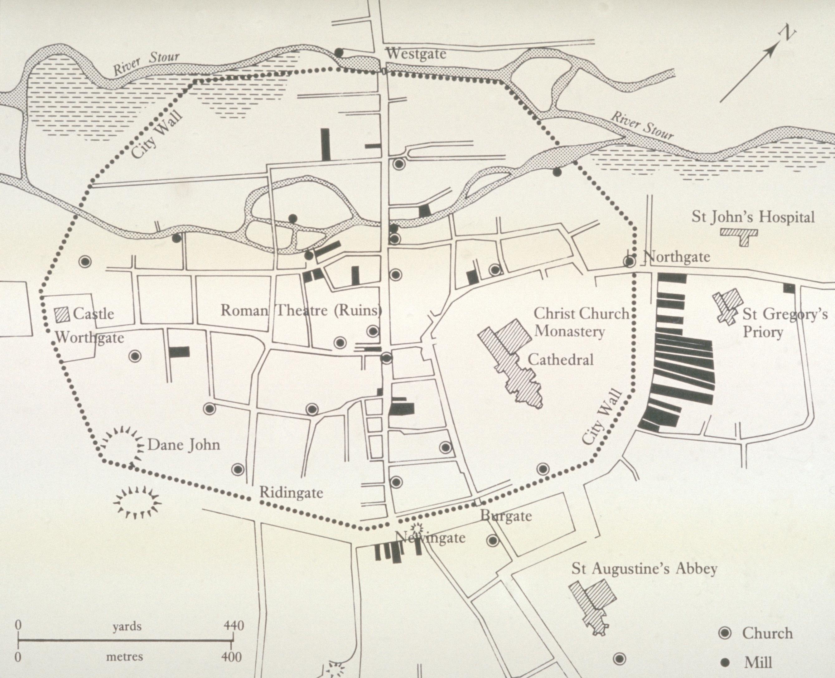 Figure 7: (O_B_8) Map of Anglo-Norman sites in Canterbury