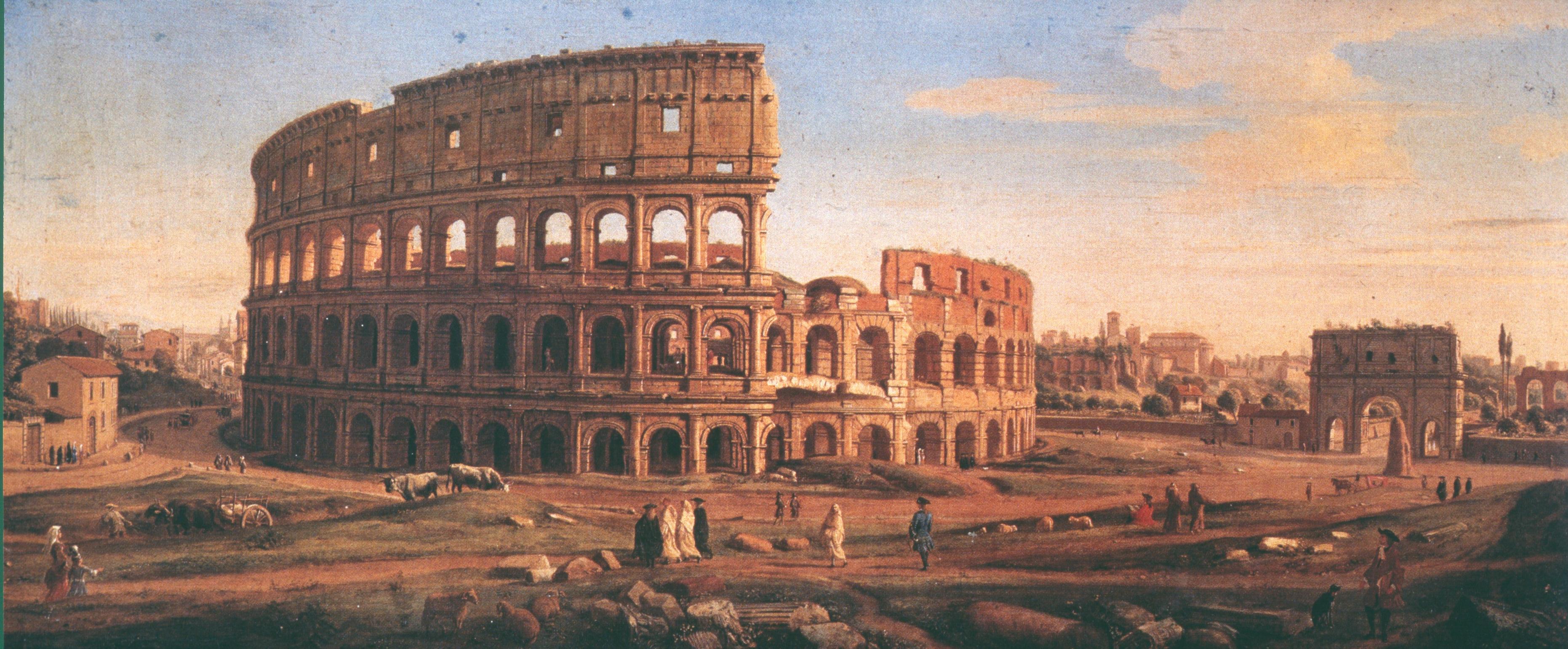 Figure 11: (O_G_11) Vanvitelli’s The Colosseum and the Arch of Constantine (above) and Panini’s The Forum from the Arch of Constantine (below)