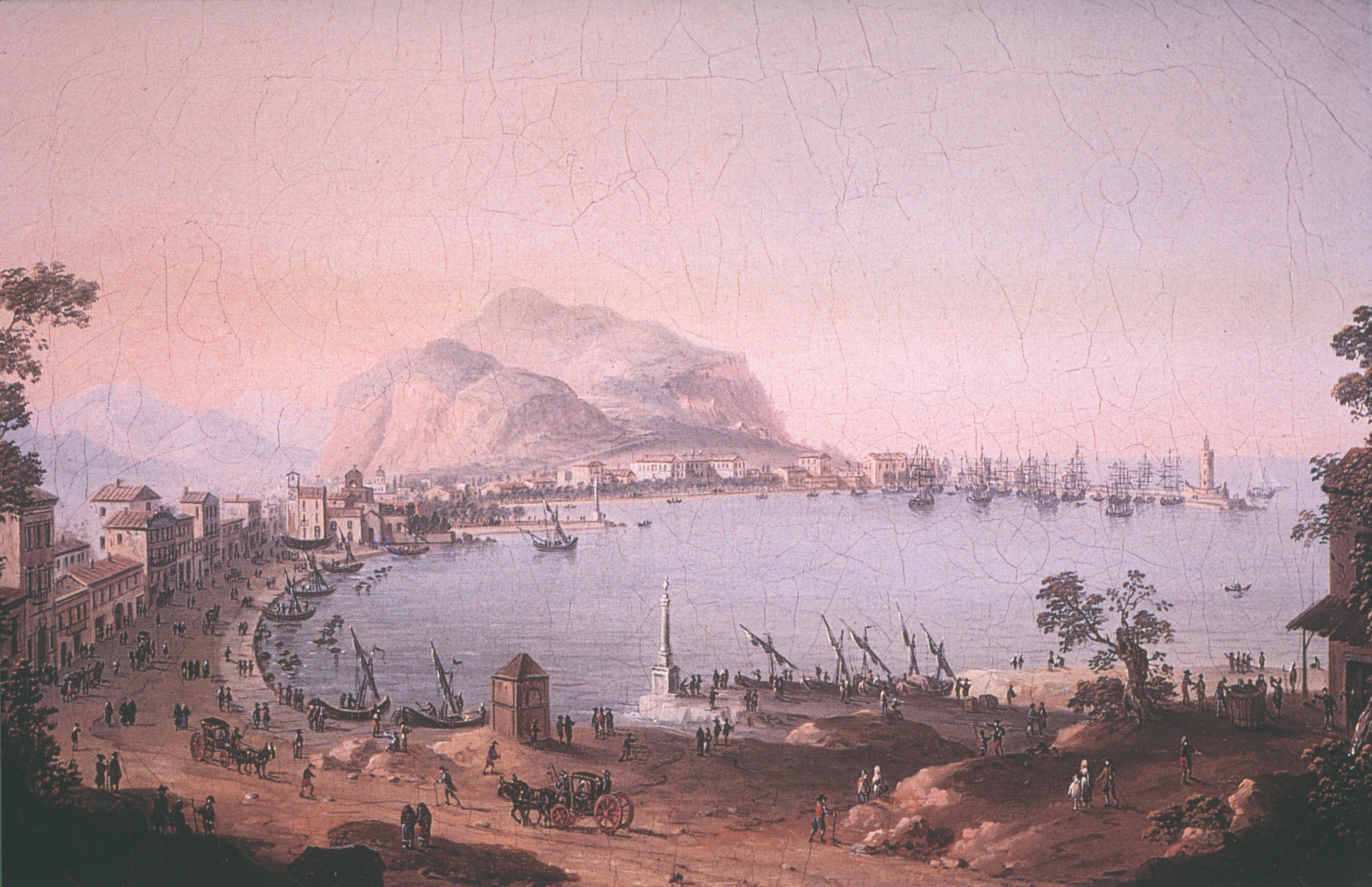 Figure 21: (O_G_21) Antoniani’s A View of Palermo and the Bay of Palermo from the South, Monte Pellegrino Beyond