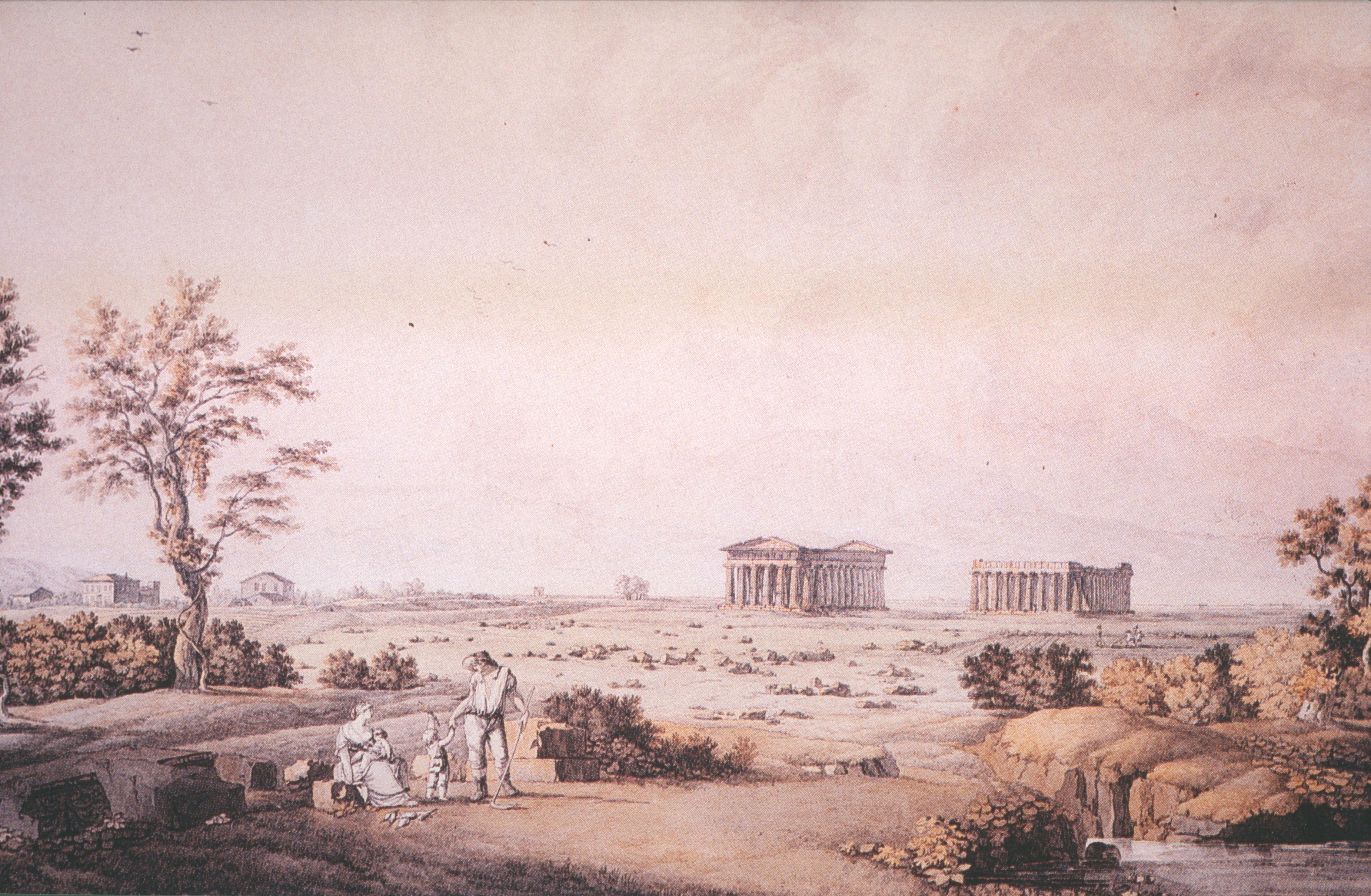 Figure 27: (O_G_27) Kniep’s View of Paestum Temples