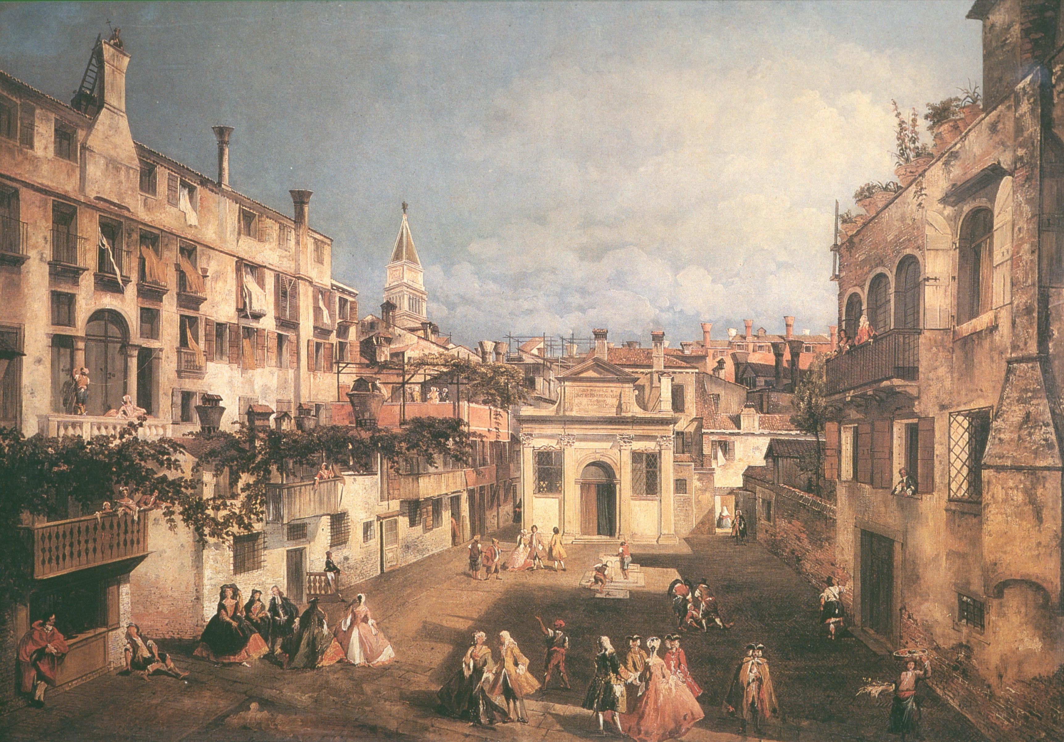 Figure 6: (O_G_6) Marieschi’s The Campo San Gallo (left) and Bellotto’s St Mark’s Square (right)