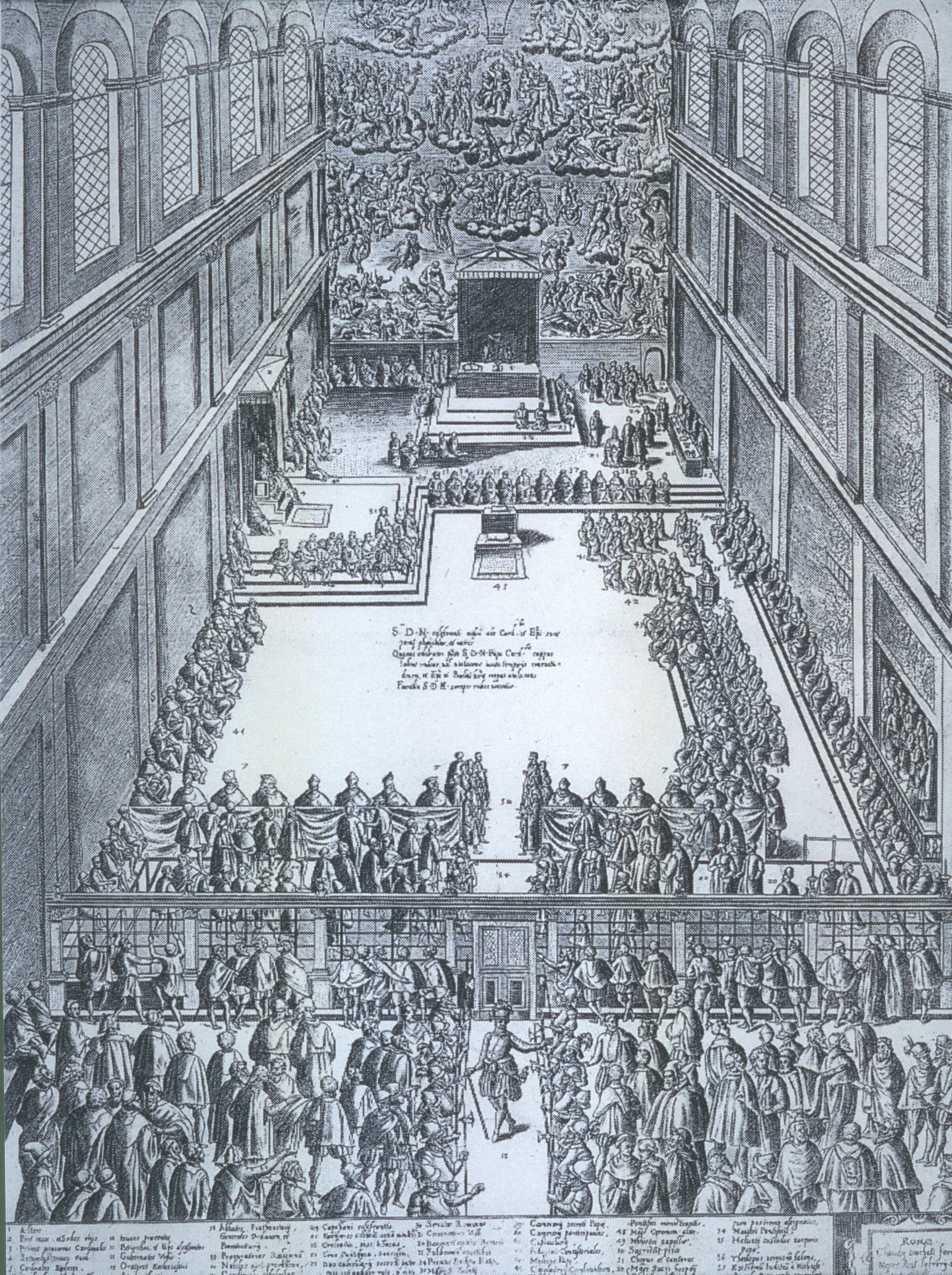 Figure 53: (OT5_38) Lorenzo Vaccaro, Engraving of Mass in the Sistine Chapel, British Museum