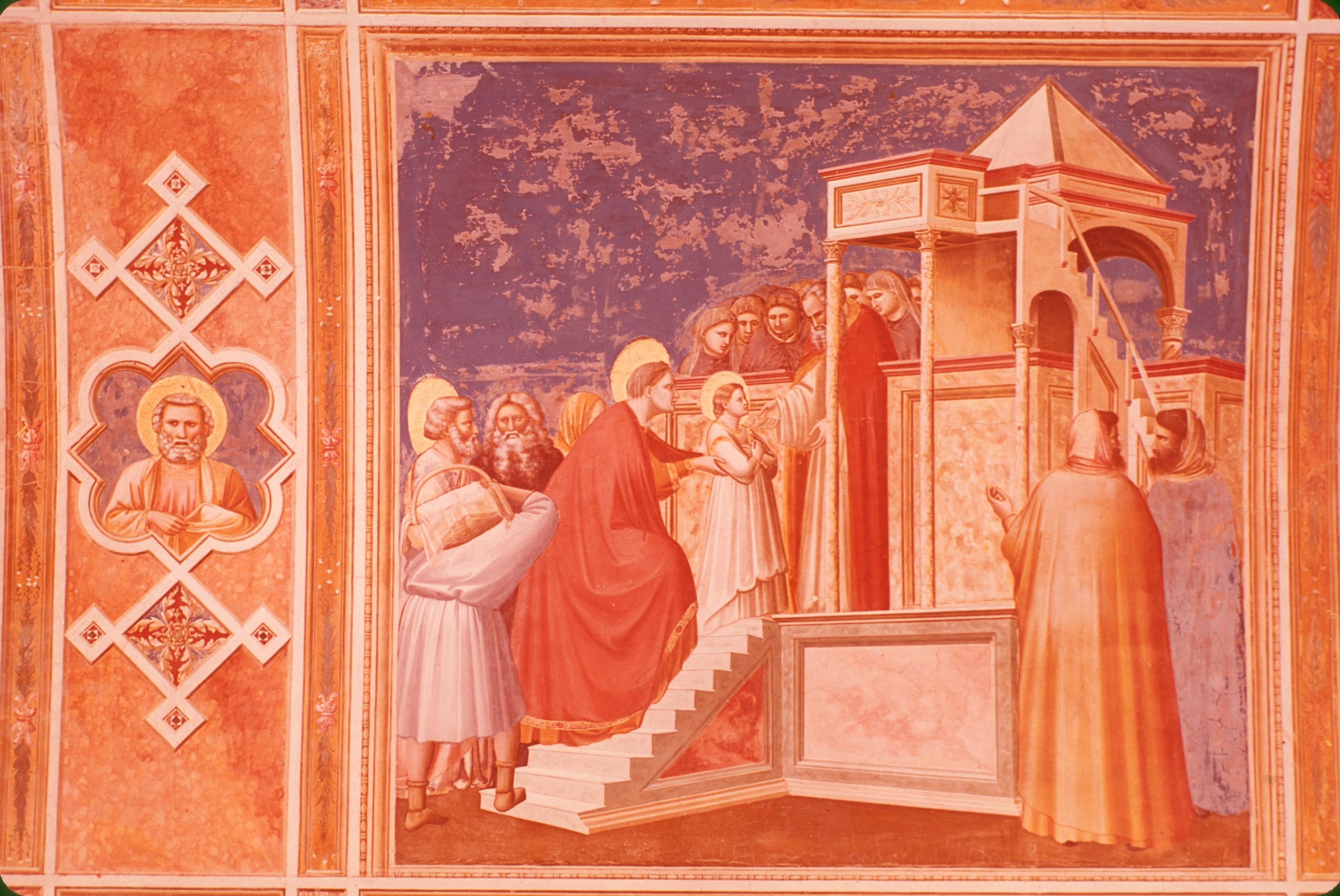 Figure 20: (P_Pu_20) Giotto fresco in the Scrovegni chapel (l); and detail from same (r)