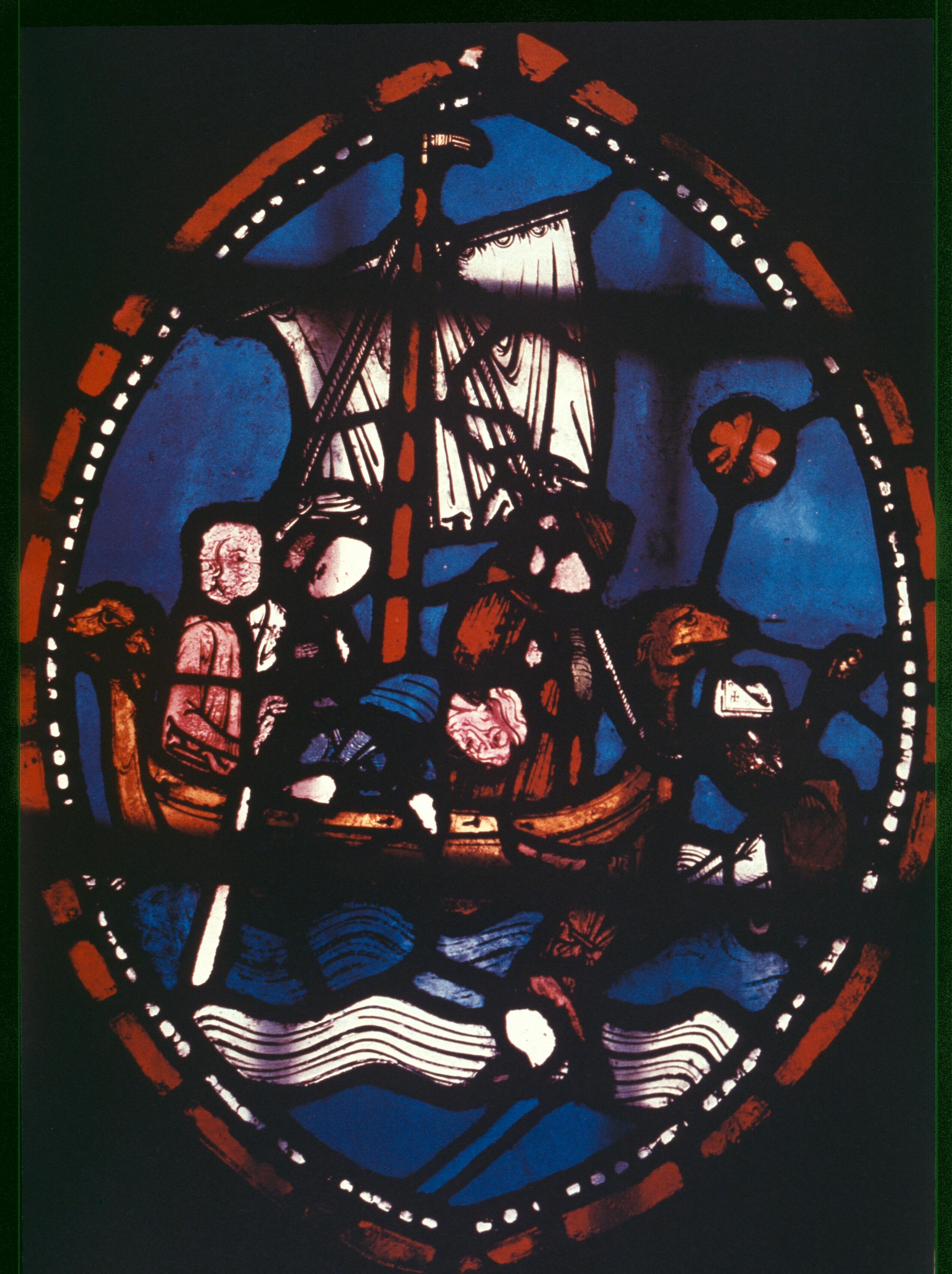 Figure 14: (P_Pa_14) (l-r) Stained glass in Westminster Abbey (detail);Rose window at St Clare, Assisi