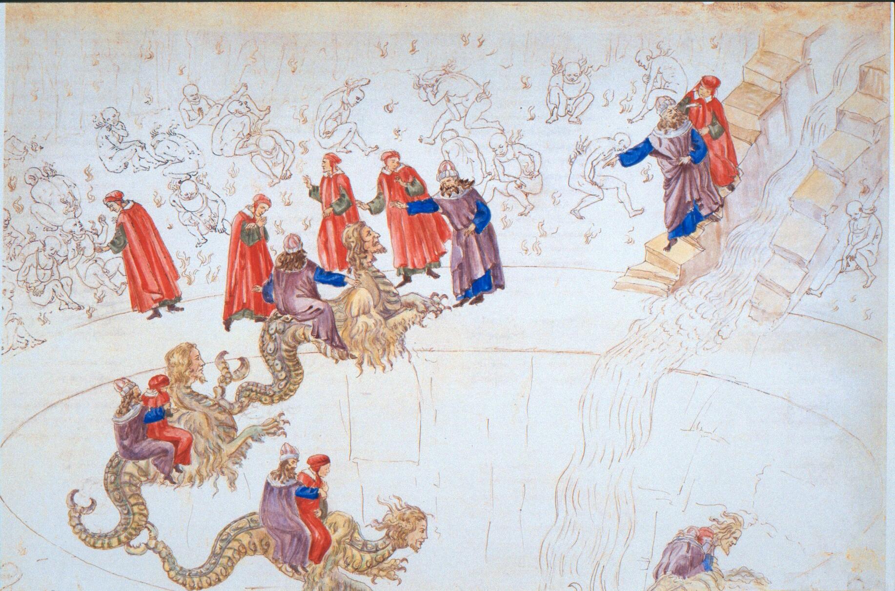 Figure 17: (P_BD_18) Botticelli illustration from Inferno 17, with added colour