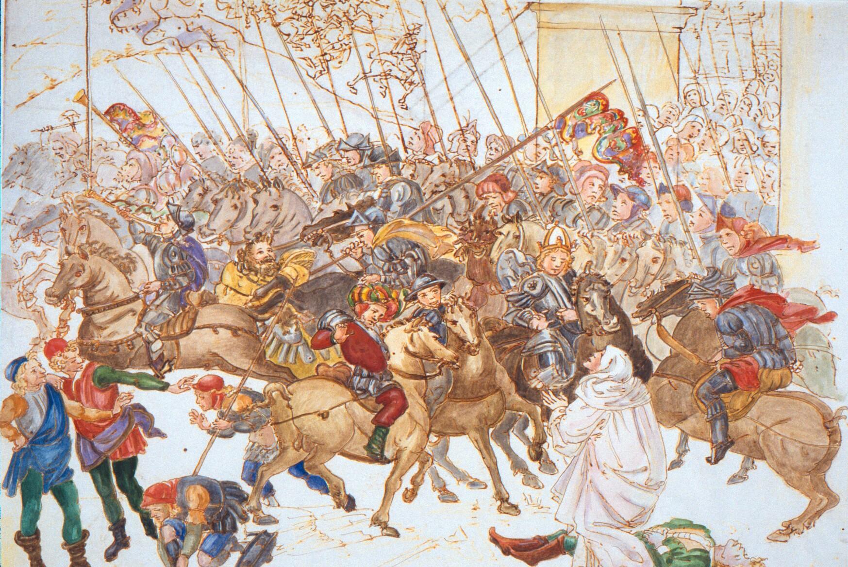 Figure 21: (P_BD_21b) Botticelli illustration from Purgatorio 10 (detail), with added colour