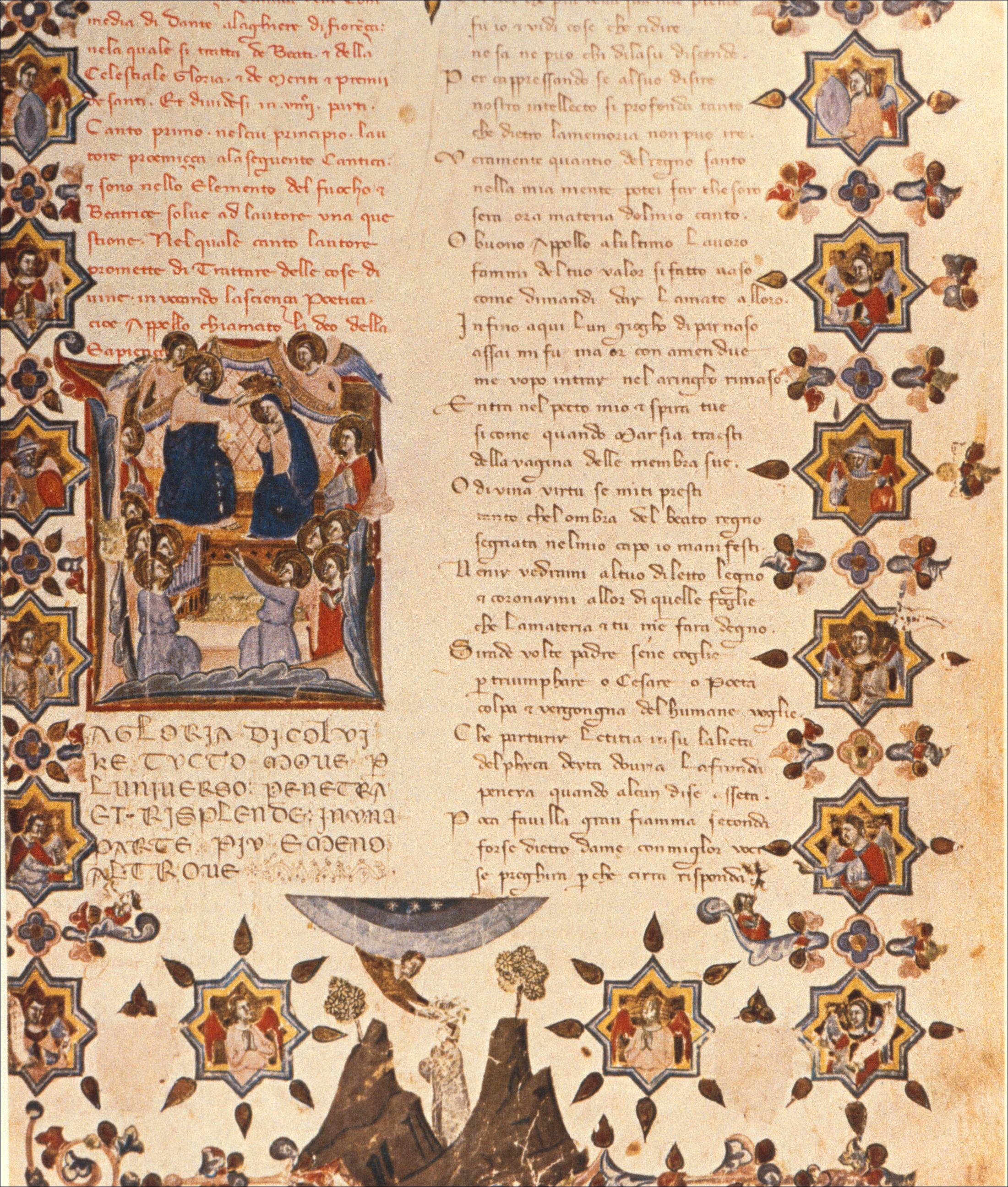 Figure 6: (P_BD_6) Two illustrated manuscripts of Dante’s Comedy