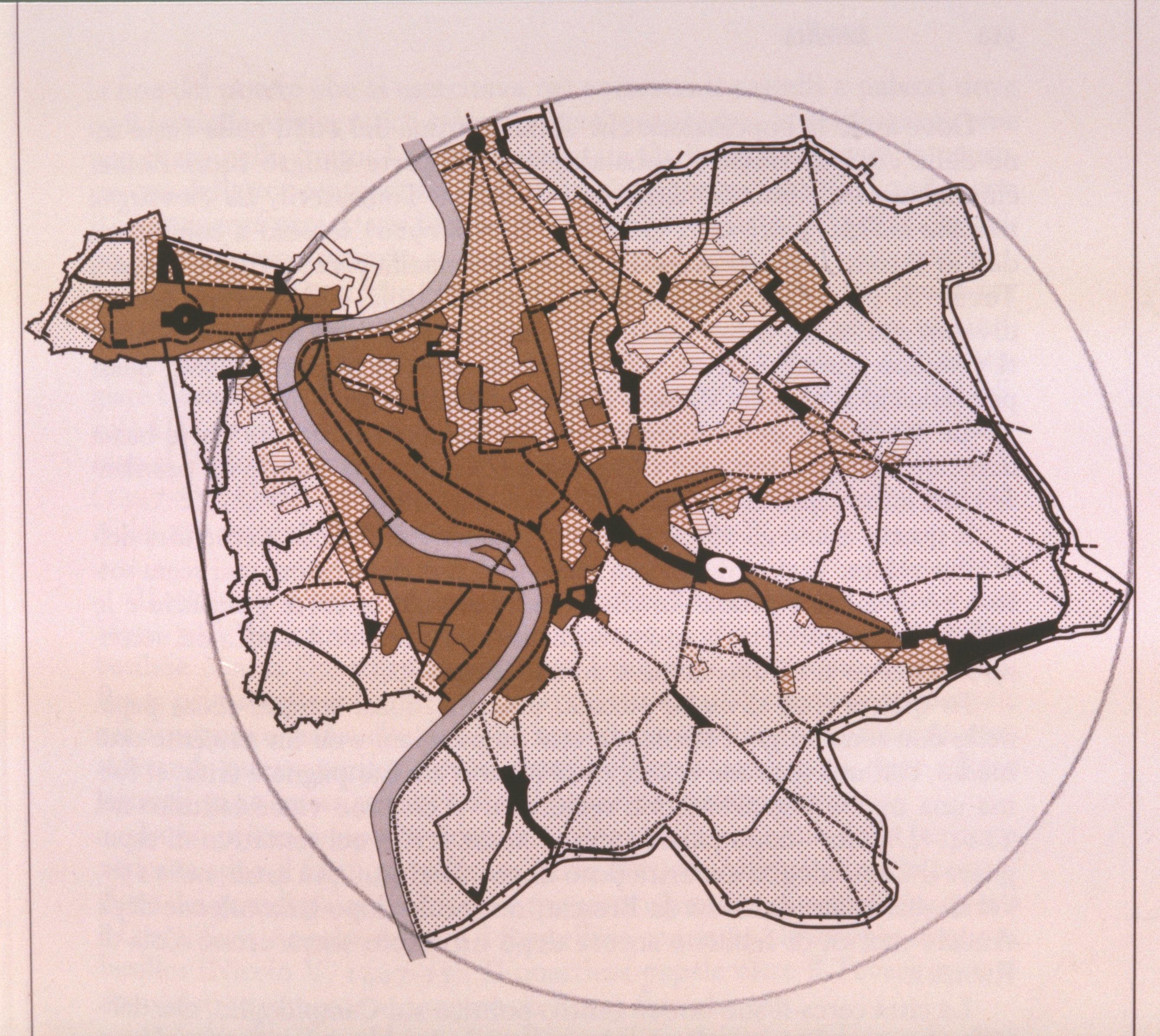 Figure 22: (R1_13) Populated areas within the Aurelian wall during the Middle Ages