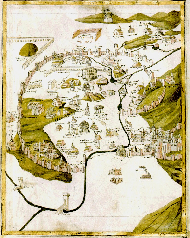 Figure 38: (R1_25) Pietro del Massaio, Map of Rome, 1469, Ms. Vat. Lat. 5699, Biblioteca Apostolica Vaticana