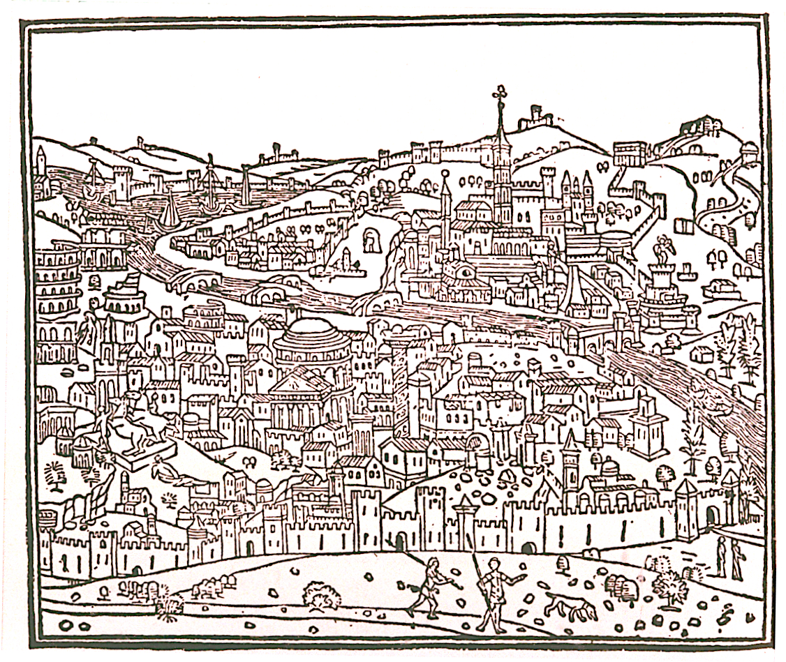 Figure 52: (R1_37) Giacomo Filippo Foresti, Woodcut of Rome, 1490, Vat. ET. 2. 393