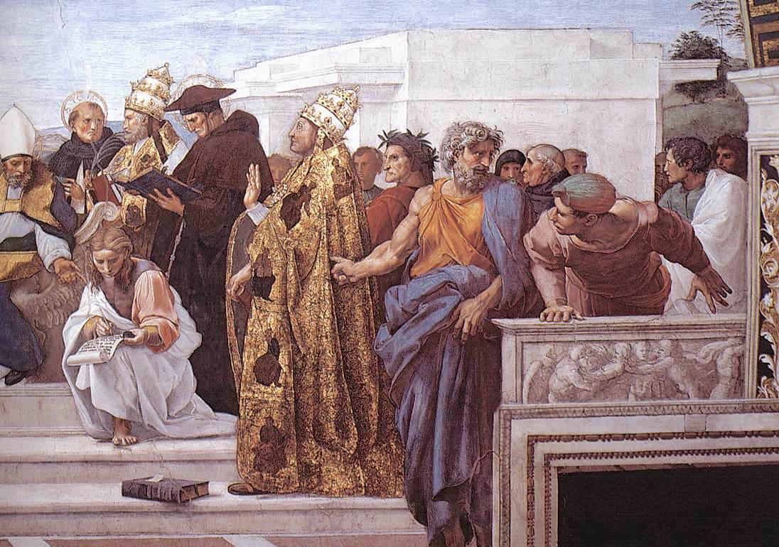 Figure 62: (R1_45) Raphael, Detail of Pope Sixtus IV and Dante in profile, Stanza della Segnatura, Vatican