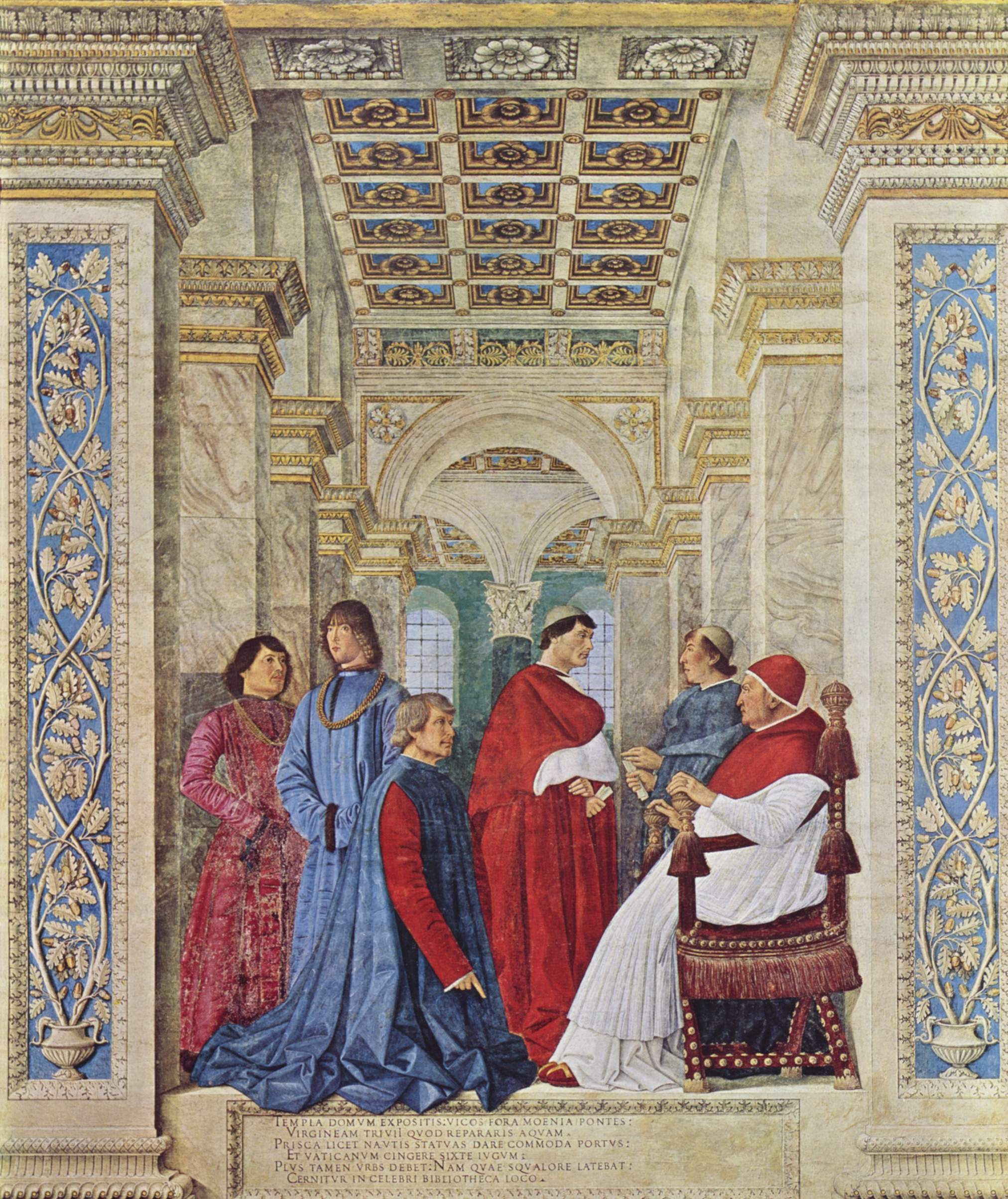 Figure 63: (R1_46) Melozzo da Forlì, Sixtus IV Appointing Platina as Prefect of the Vatican Library, Pinacoteca Vaticana