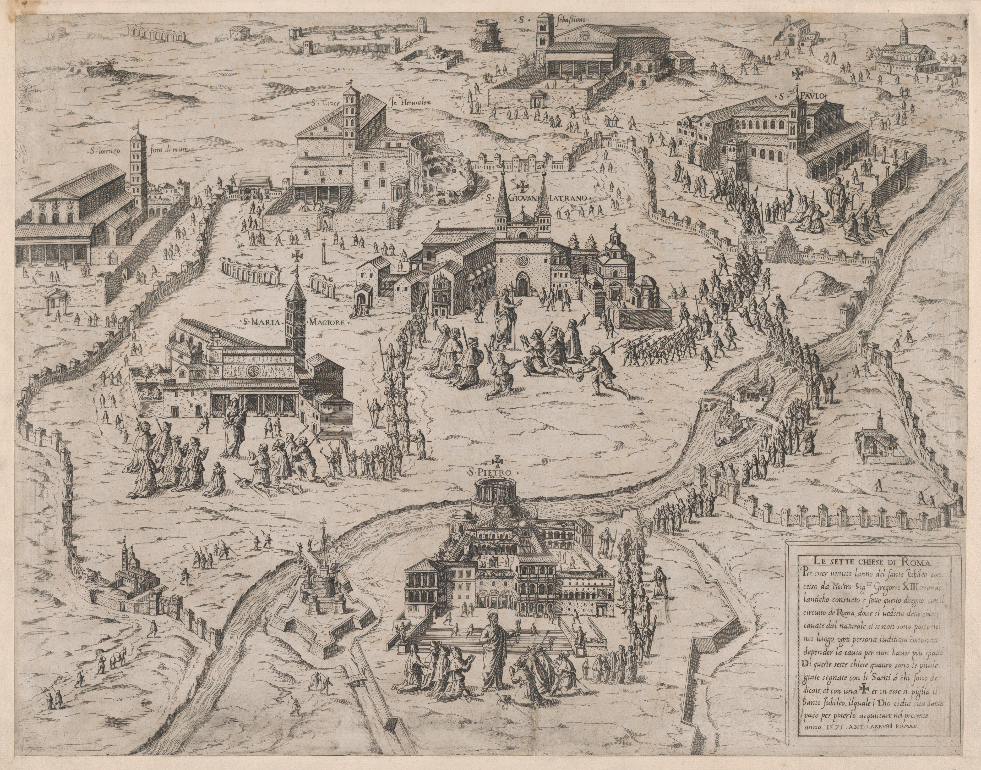 Figure 77: (R1_58) Ambrogio Brambilla, Engraving of the Seven Basilicas of Rome, 1575, Metropolitan Museum of Art