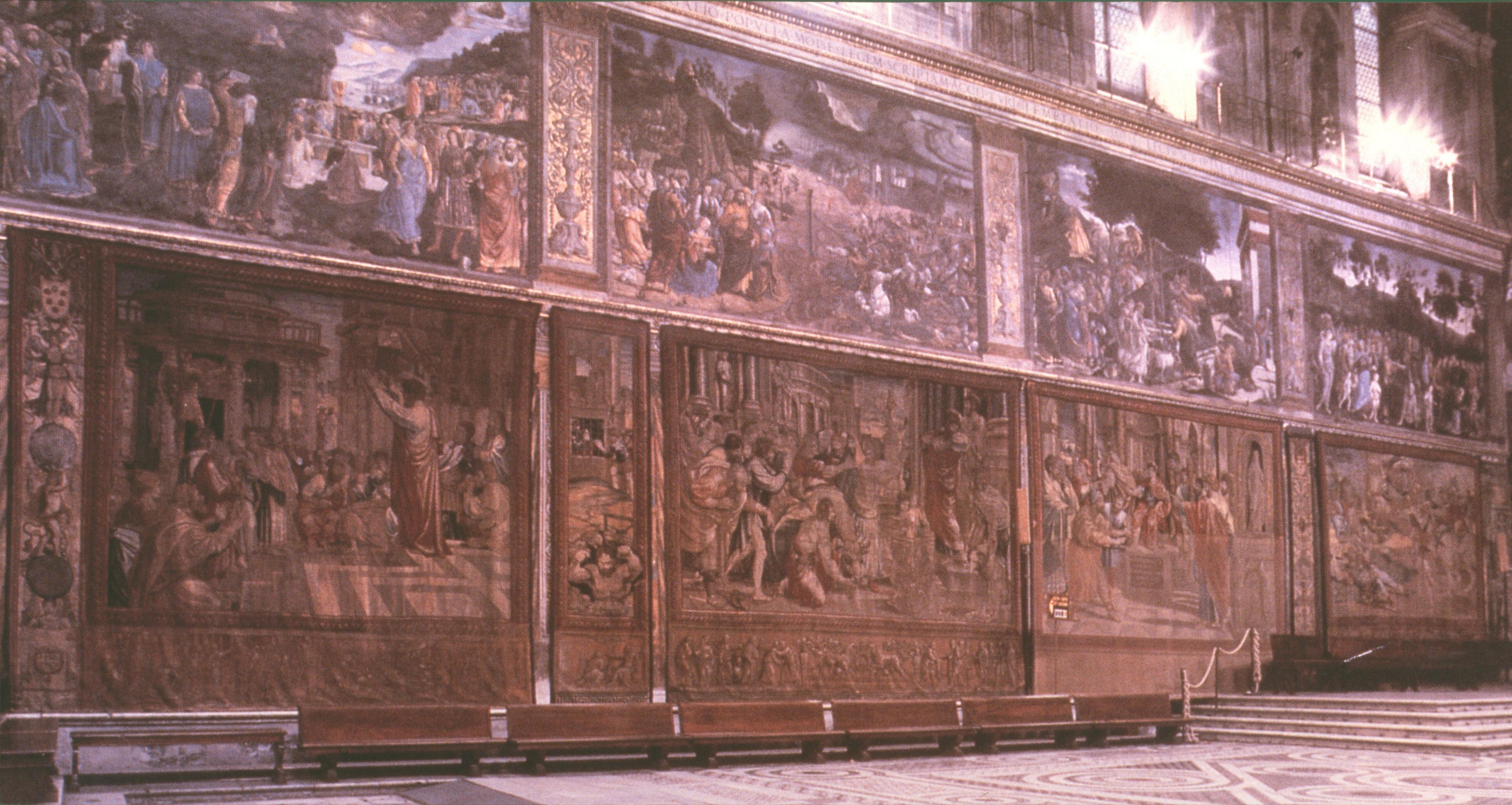 Figure 8: (R1_6) Sistine Chapel wall with tapestries in situ