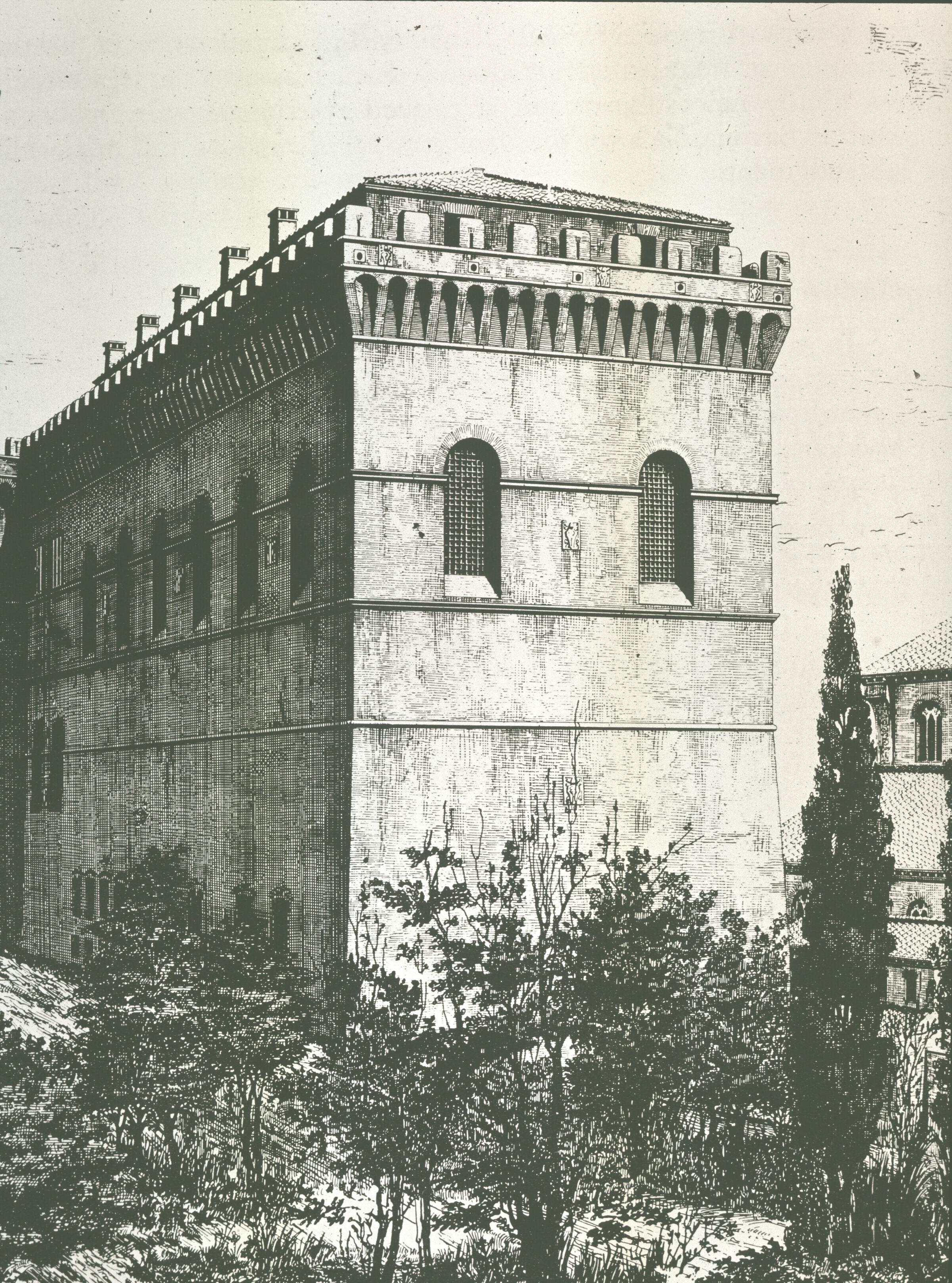 Figure 81: (R1_62) Engraving of reconstruction of exterior of Sistine Chapel