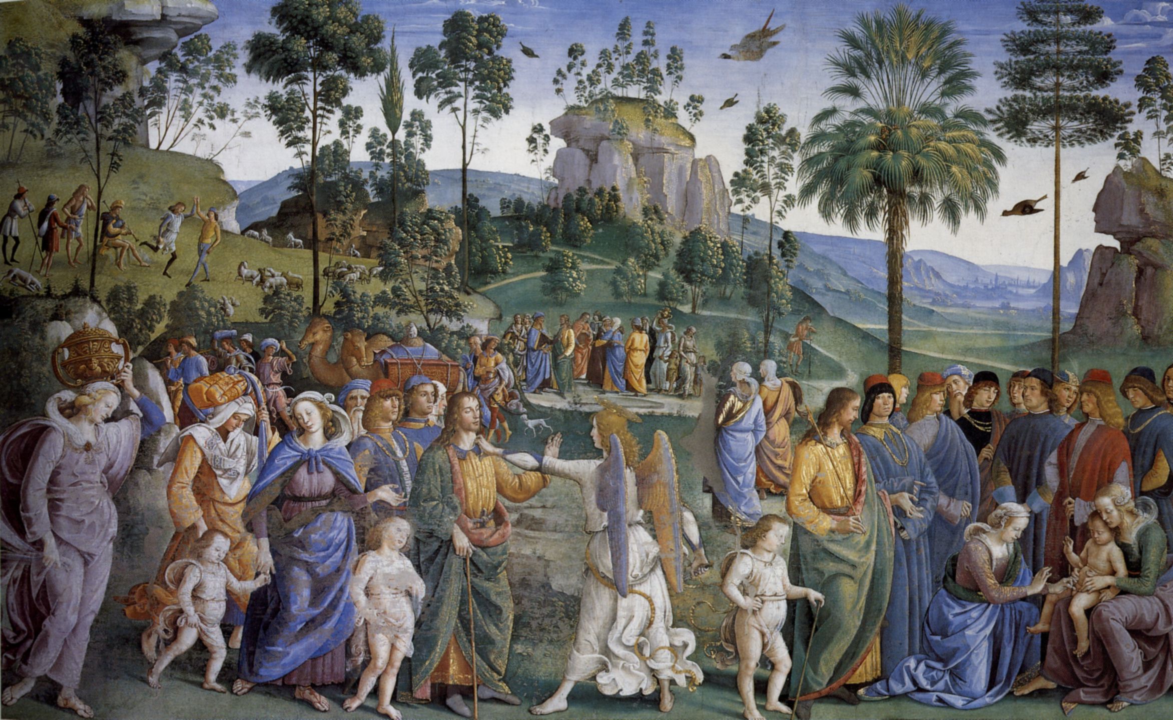 Figure 21: (R2_16) Perugino, Moses’s Journey into Egypt and the Circumcision of His Son Eliezer, Sistine Chapel