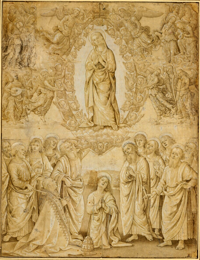 Figure 4: (R2_3) Pintorrichio, Study of Perugino’s Assumption of the Virgin, Albertina, Vienna