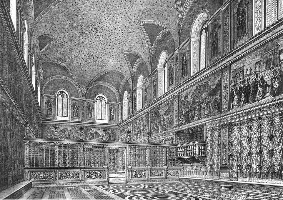 Figure 34: (R3_24) Nineteenth-century engraving of Sistine Chapel before 1505