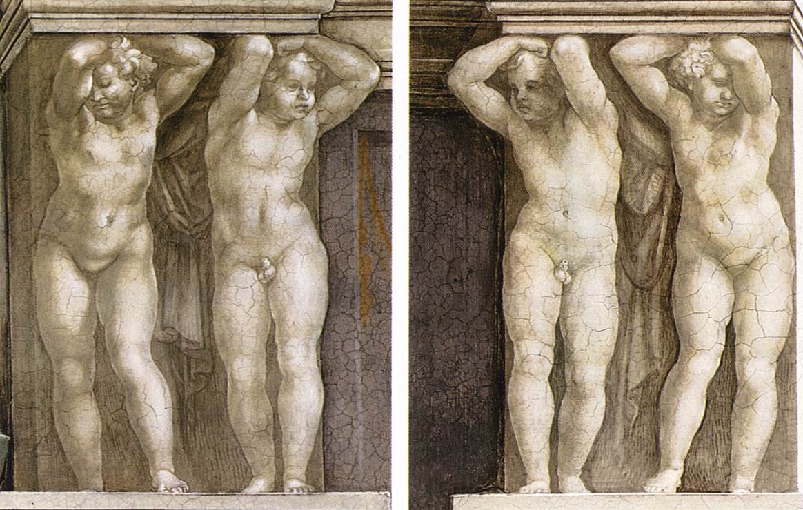 Figure 67: (R3_49a) Michelangelo, Telamons in the Sistine Chapel