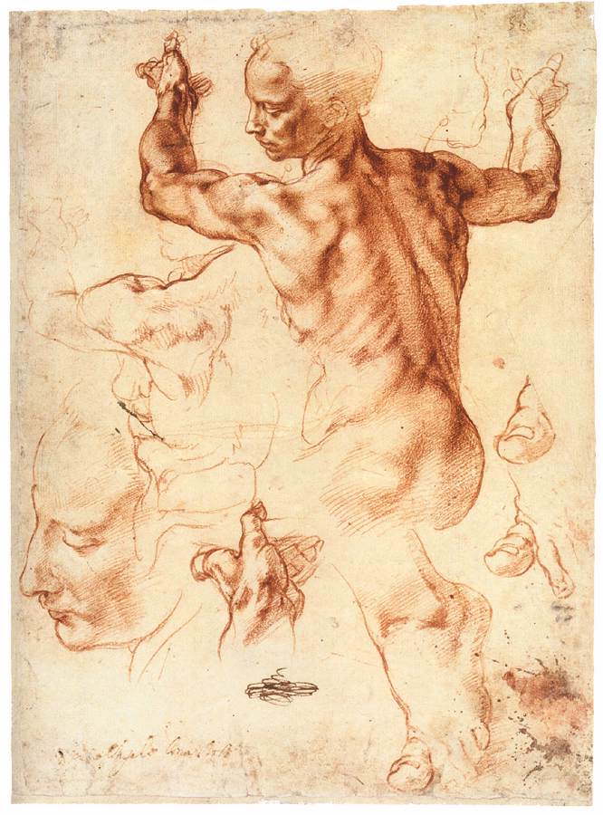 Figure 92: (R3_71) Michelangelo, Preliminary drawing for the Libyan Sibyl, Metropolitan Museum of Art