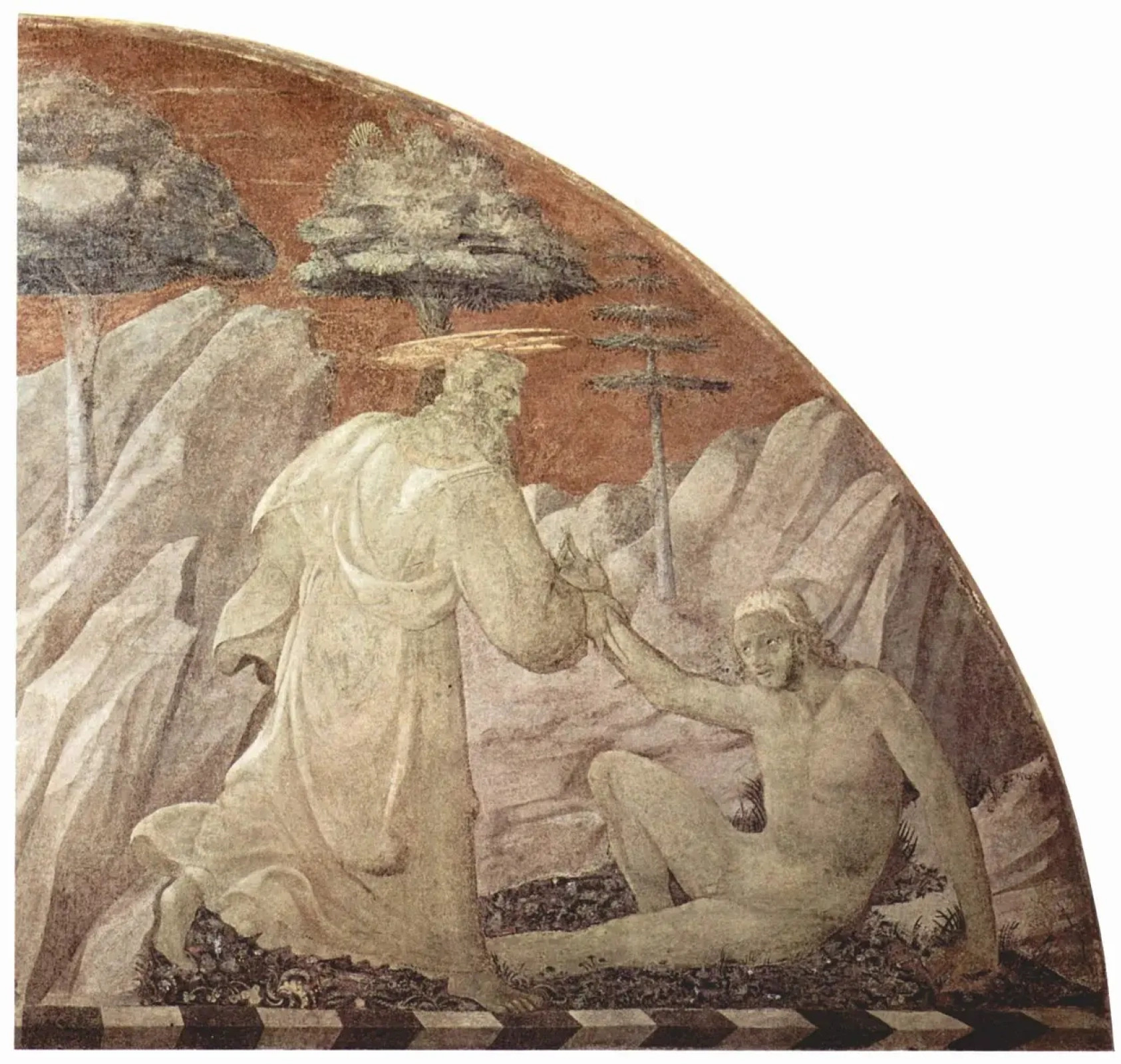 Figure 23: (R4_21) Detail from Paolo Uccello, Creation of the Animals and Creation of Adam, Basilica of Santa Maria Novella, Florence