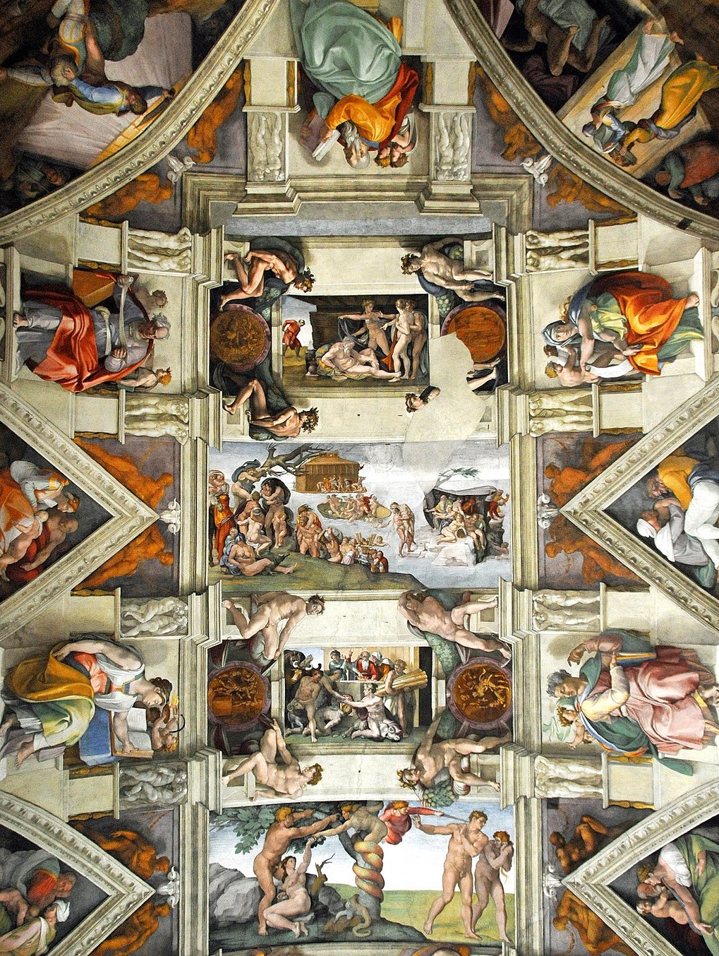 Figure 40: (R4_34a) Overview of third group nearest the altar wall, showing relationship of the narrative to the Fall and Expulsion and to the Prophets of Redemption