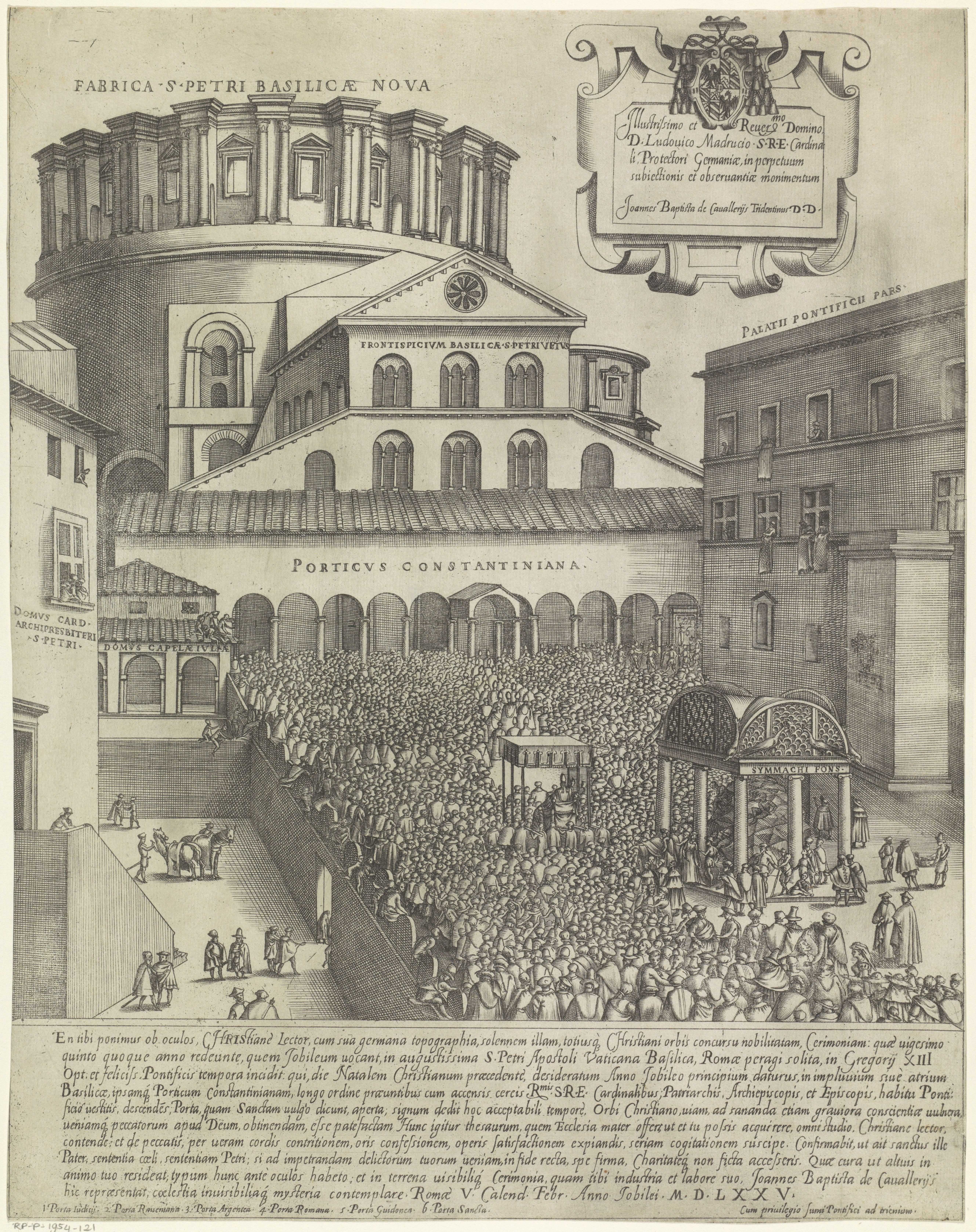 Figure 16: (R5_11) Giovanni Battista de’ Cavalieri, Engraving of the cupola of St Peter’s under construction, 1575
