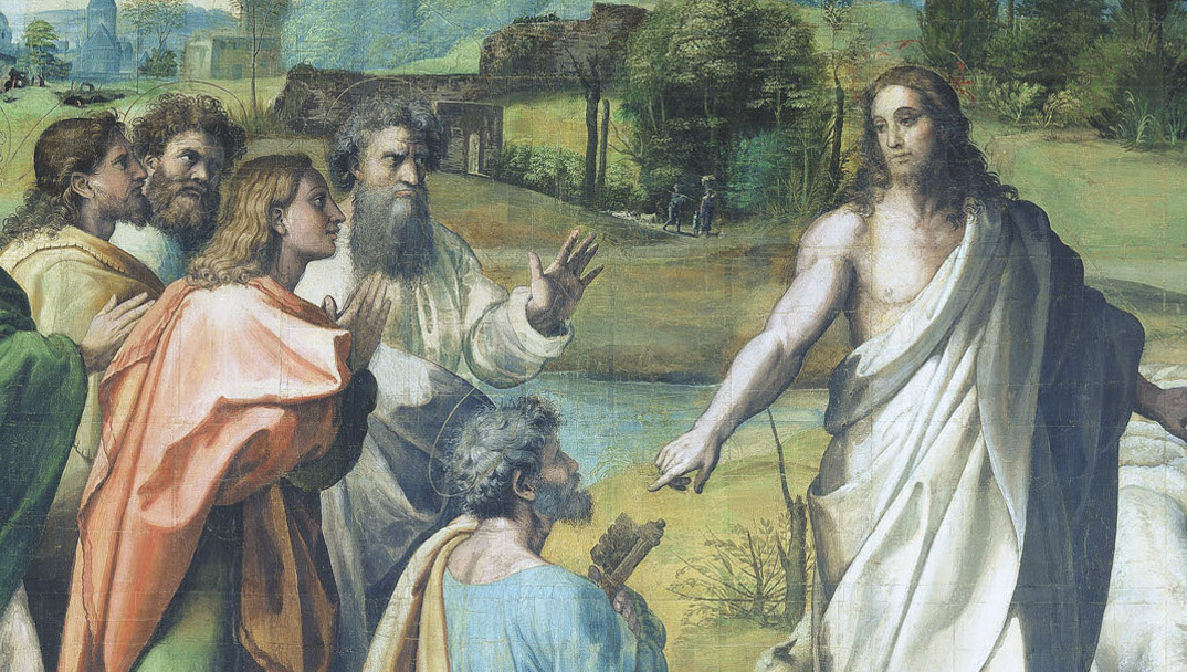 Figure 58: (R5_48c) Detail from cartoon of Christ’s Charge to Peter (flipped)