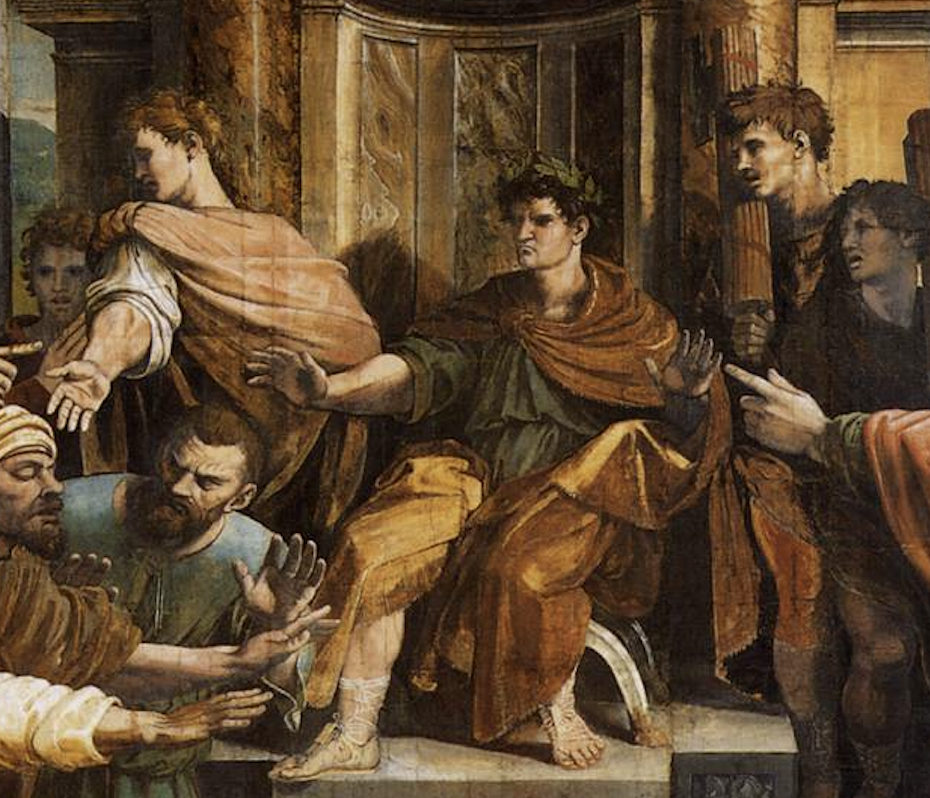 Figure 71: (R5_59) Detail from cartoon of The Conversion of the Proconsul (flipped)