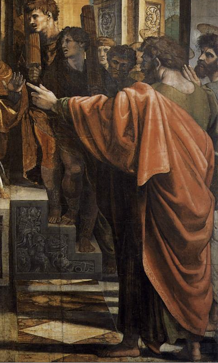 Figure 72: (R5_60) Detail from cartoon of The Conversion of the Proconsul (flipped)