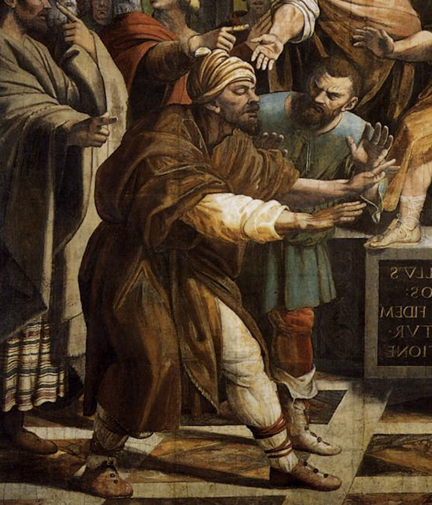 Figure 73: (R5_61) Detail from cartoon of The Conversion of the Proconsul (flipped)