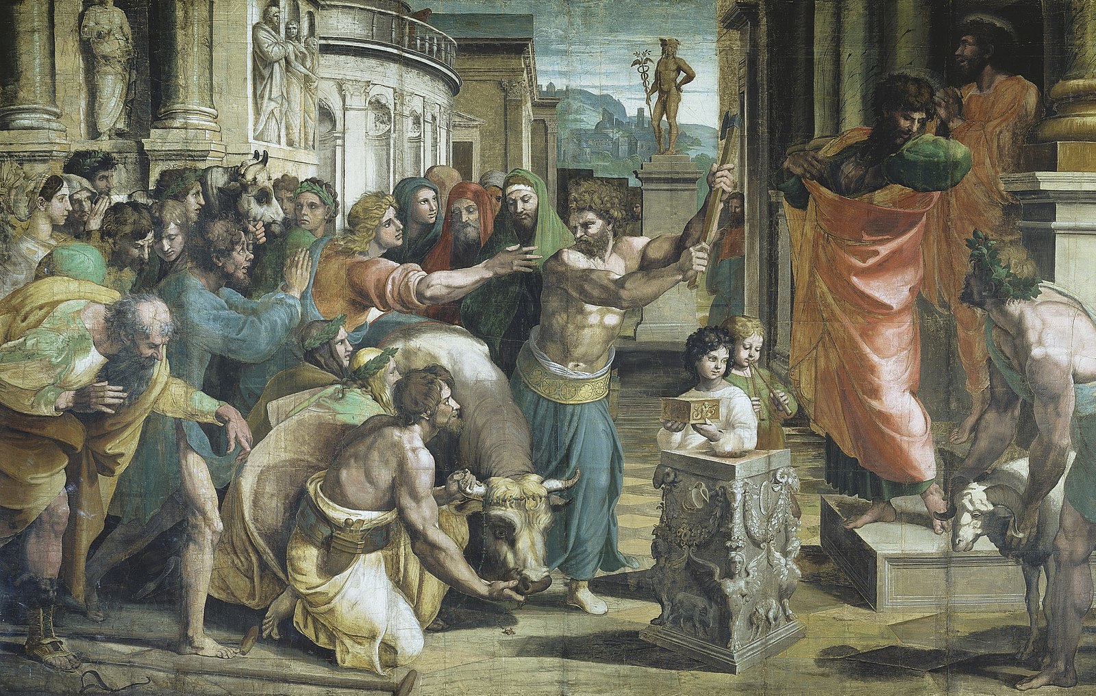 Figure 82: (R5_68) Raphael, Cartoon of The Sacrifice at Lystra (flipped), V&A Museum