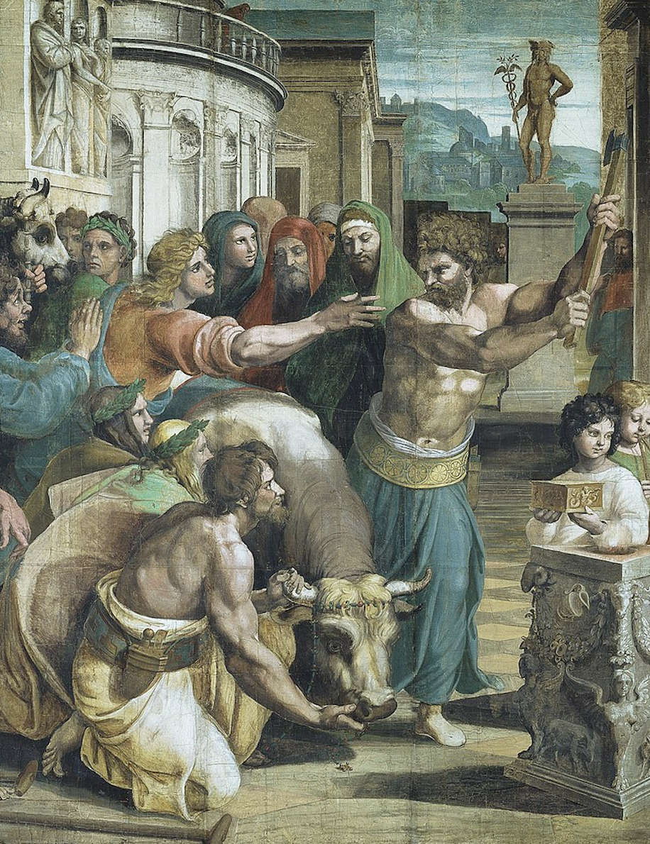 Figure 83: (R5_70a) Detail from cartoon of The Sacrifice at Lystra (flipped)