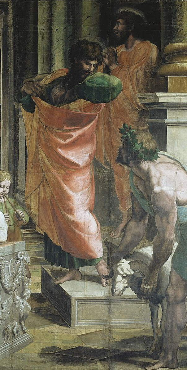 Figure 84: (R5_70b) Detail from cartoon of The Sacrifice at Lystra (flipped)