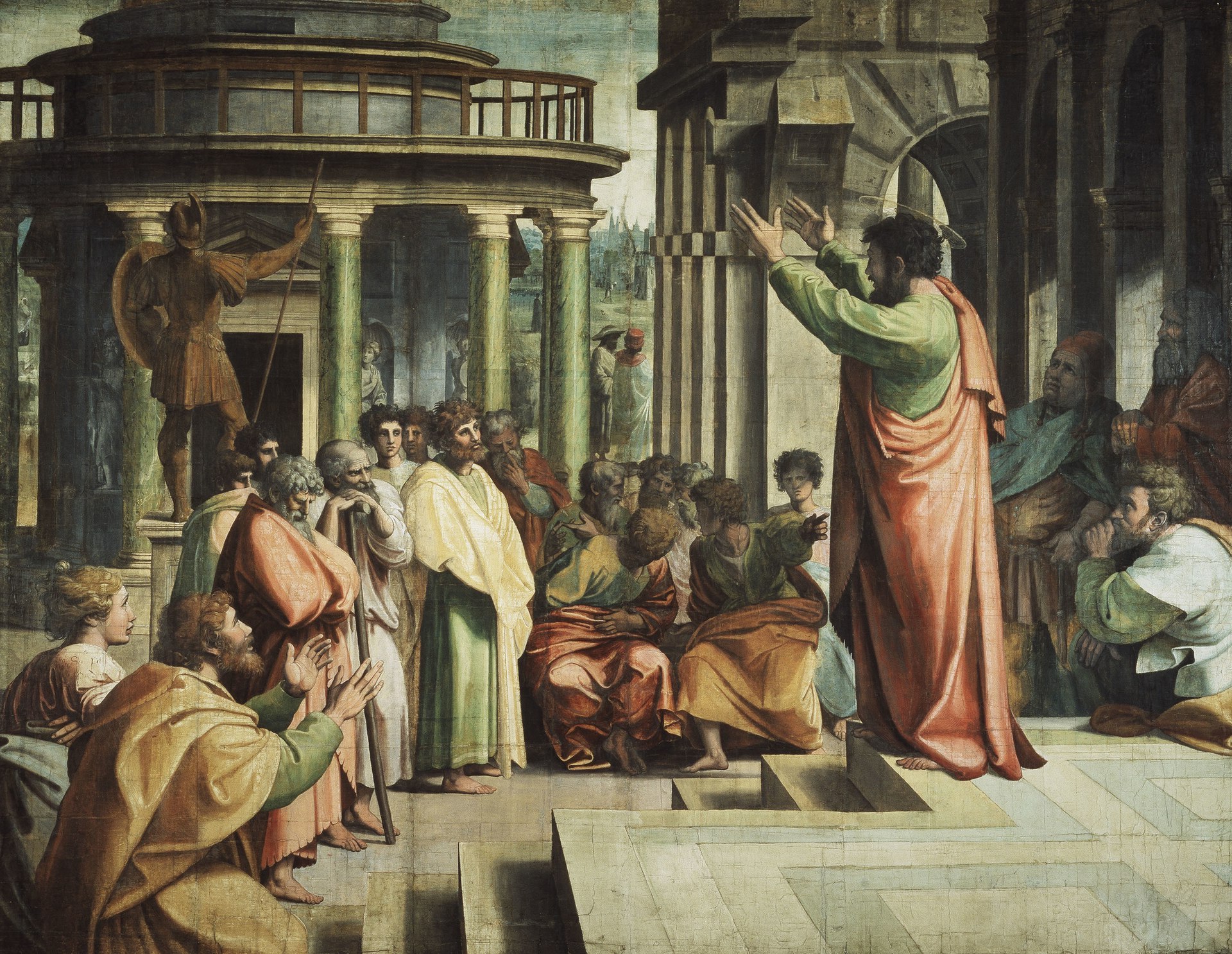 Figure 2: (R5_72_bis) Raphael, Cartoon of Paul Preaching at Athens, V&A Museum (flipped)